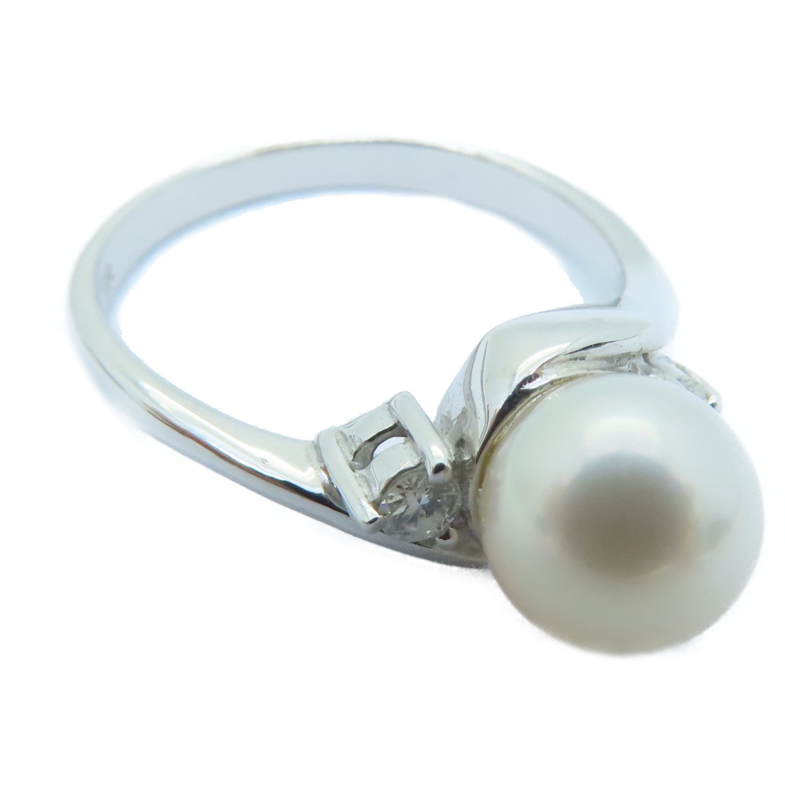 JEWELRY 【激減優惠】18K白金Pearl Ring珍珠戒指US#5.5