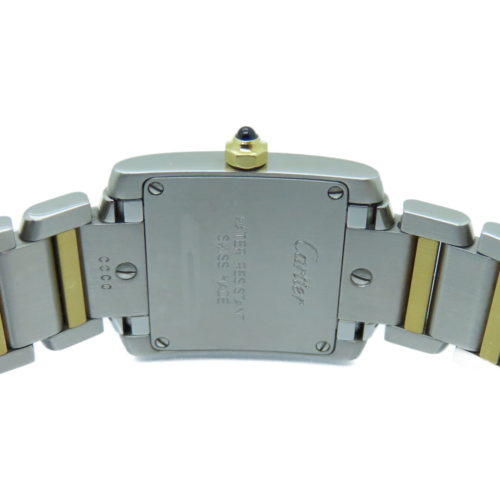 CARTIER Tank Francaise Stainless Steel/18K Watch Quartz Movement White