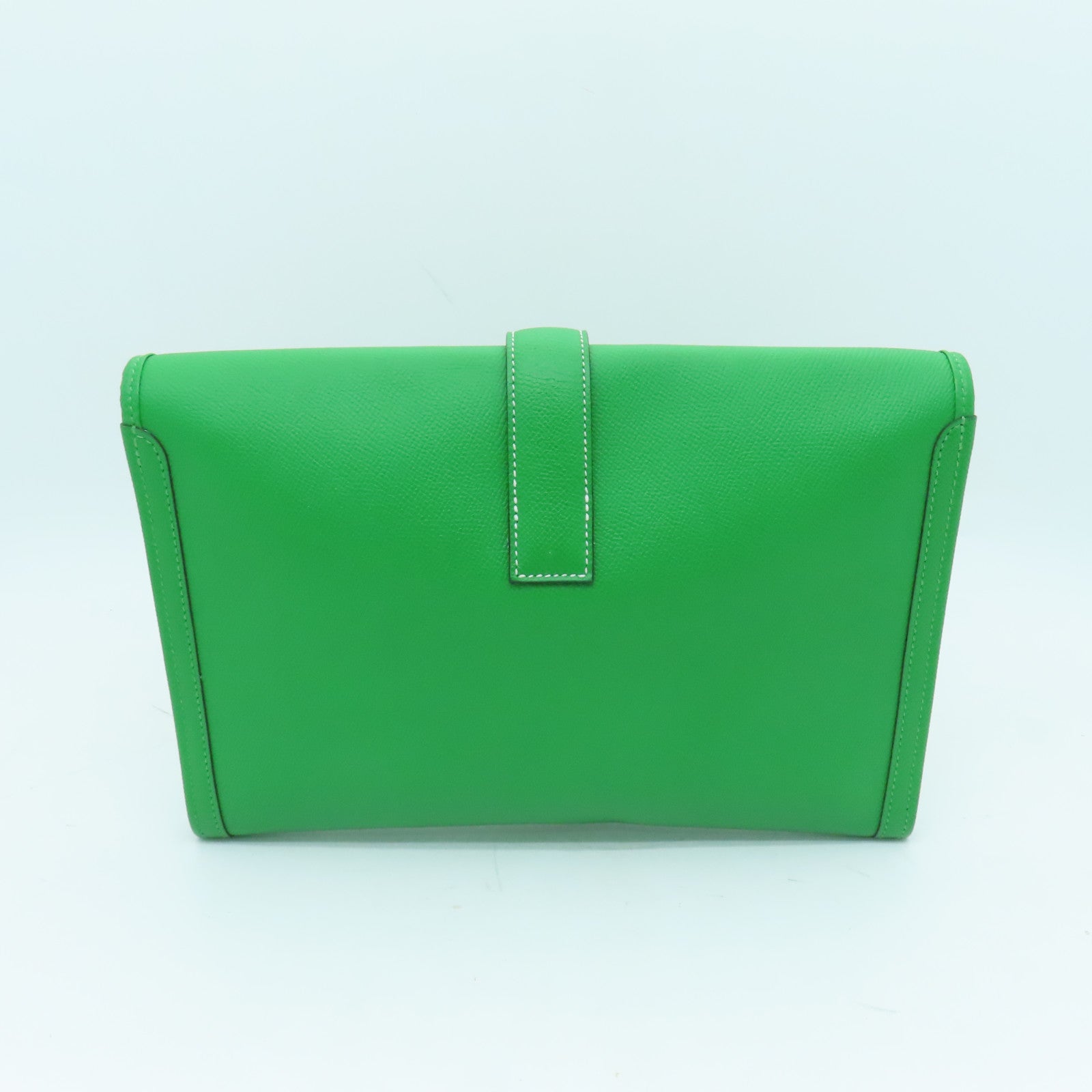 HERMES Epsom皮革Jije GM手拿包Bambou綠色