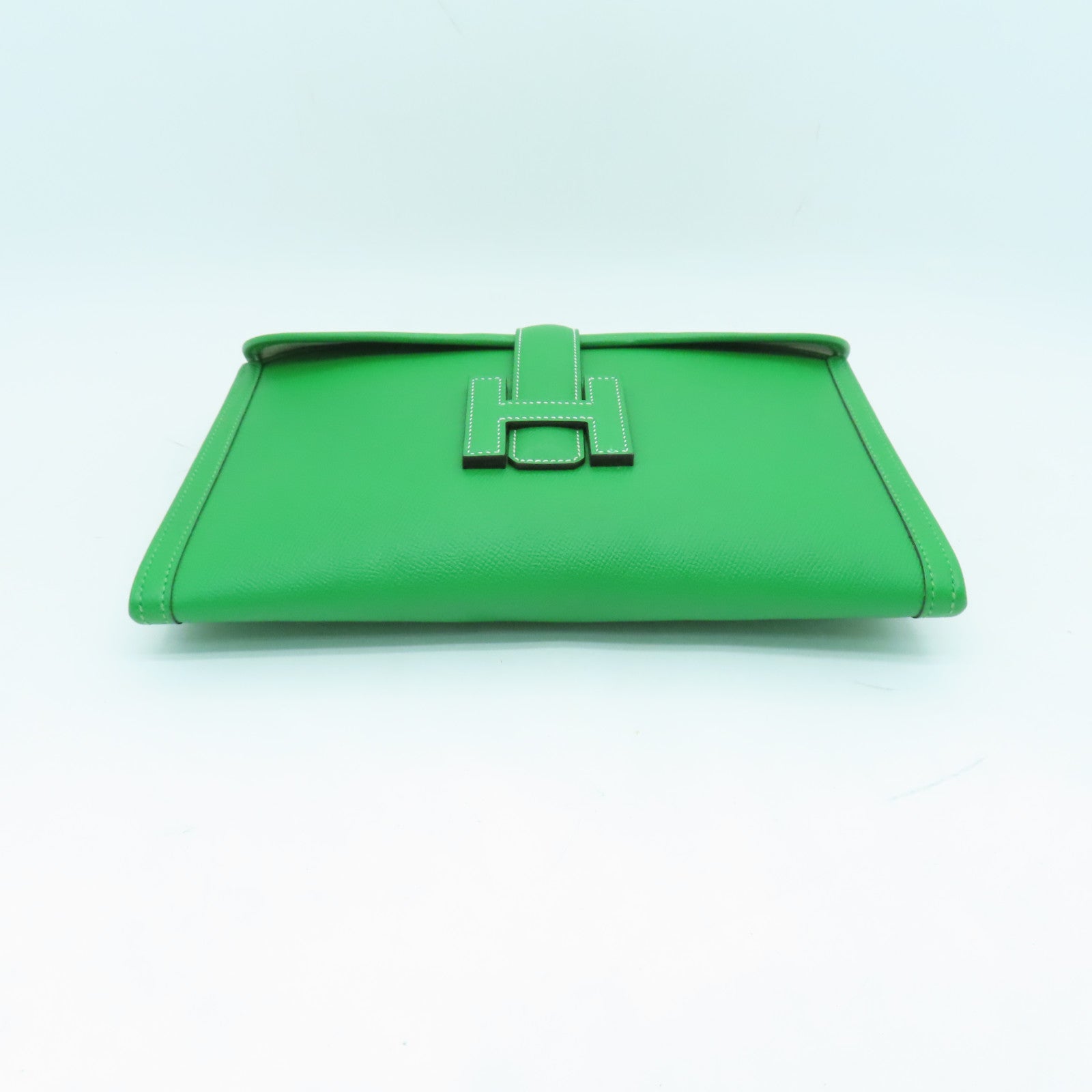 HERMES Epsom皮革Jije GM手拿包Bambou綠色