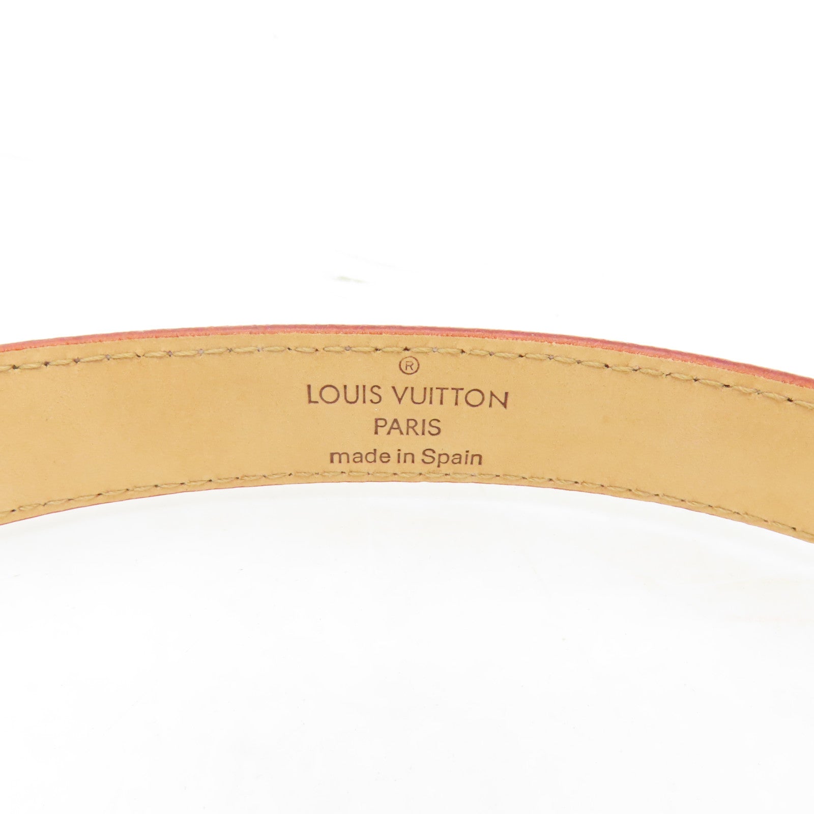 LOUIS VUITTON Monogram/皮革Cherry Blossom Ceinture金扣皮帶粉紅色