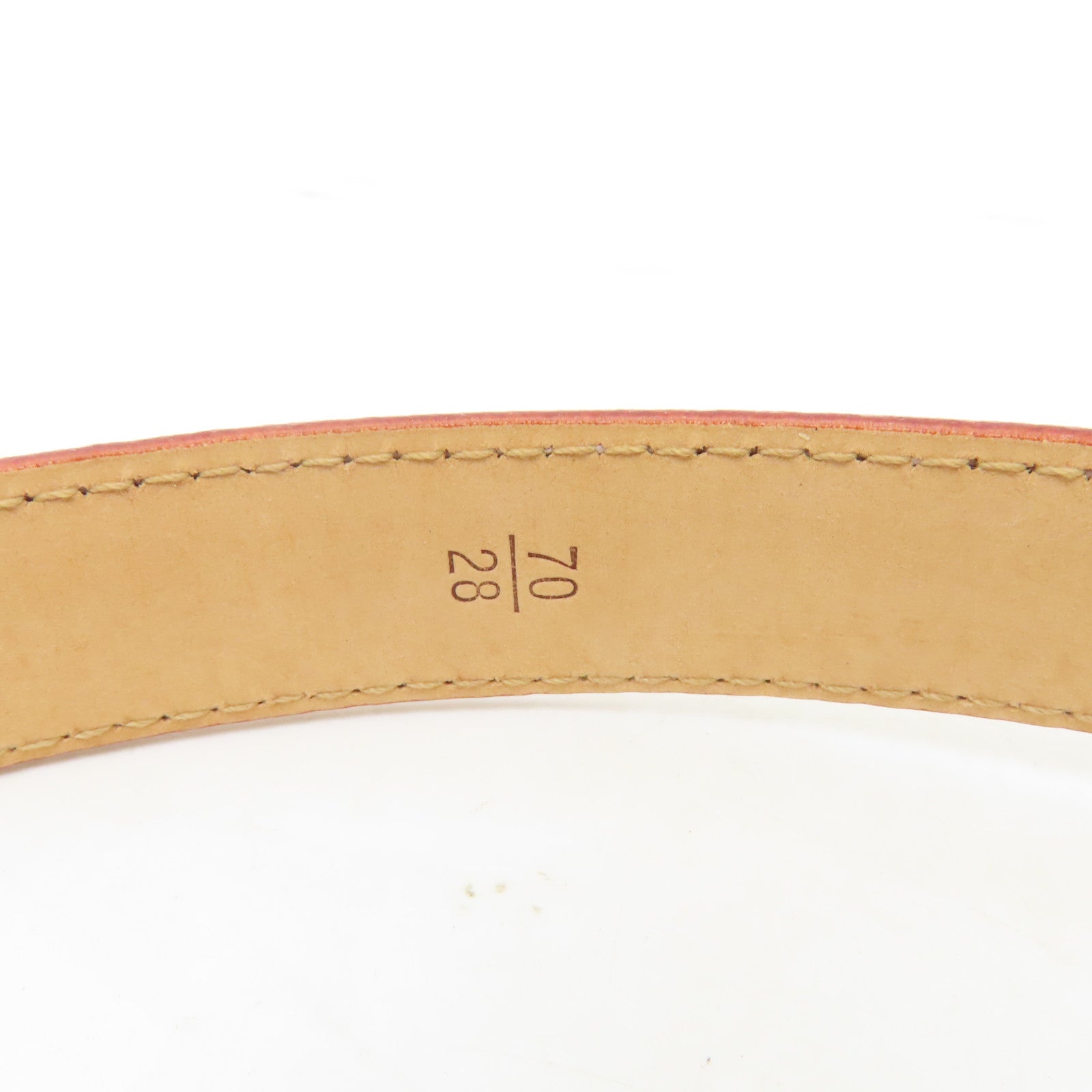 LOUIS VUITTON Monogram/皮革Cherry Blossom Ceinture金扣皮帶粉紅色