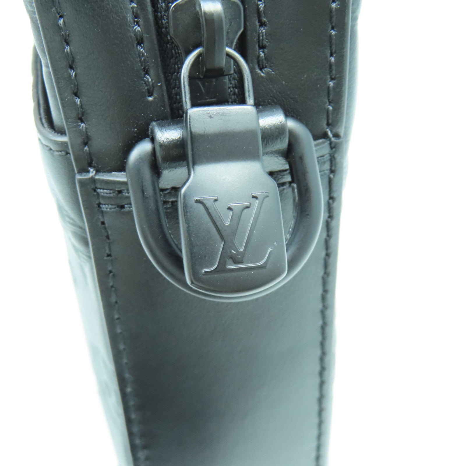 LOUIS VUITTON Monogram Shadow Duo Messenger黑扣肩背袋黑色