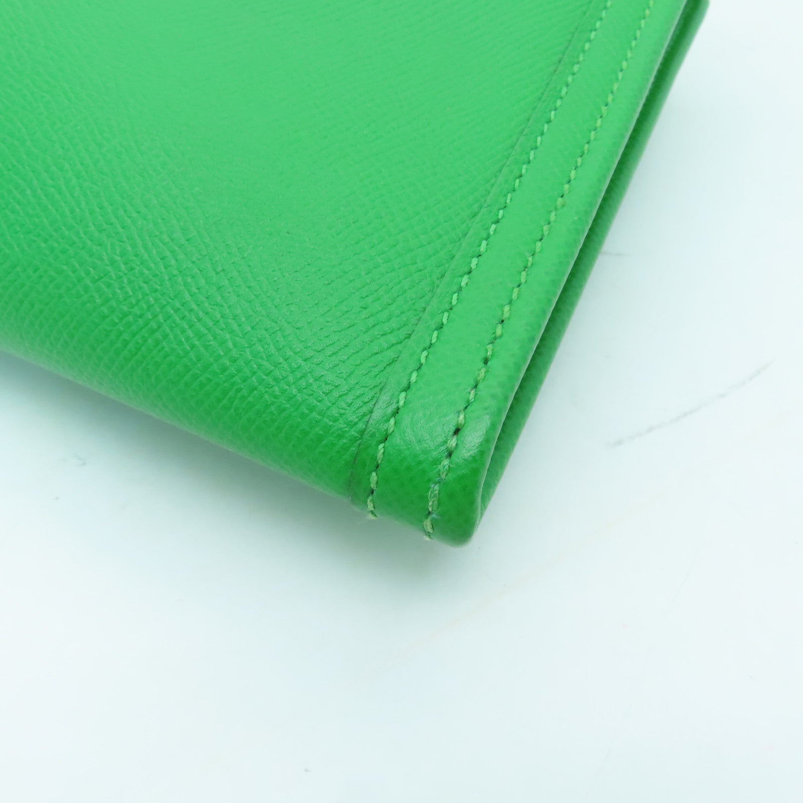 HERMES Epsom皮革Jije GM手拿包Bambou綠色