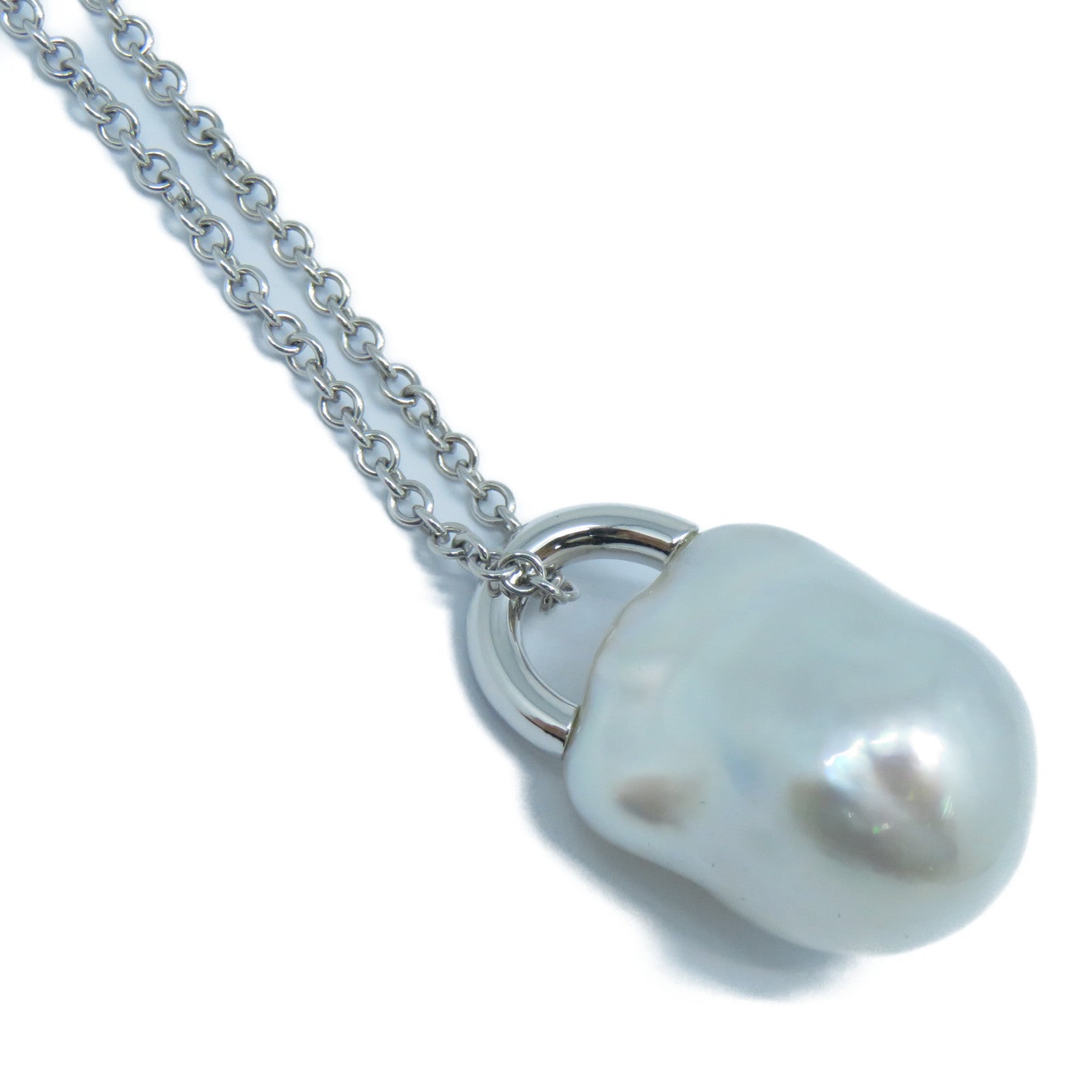 JEWELRY 18K白金Pearl Necklace珍珠項鍊銀色/白色