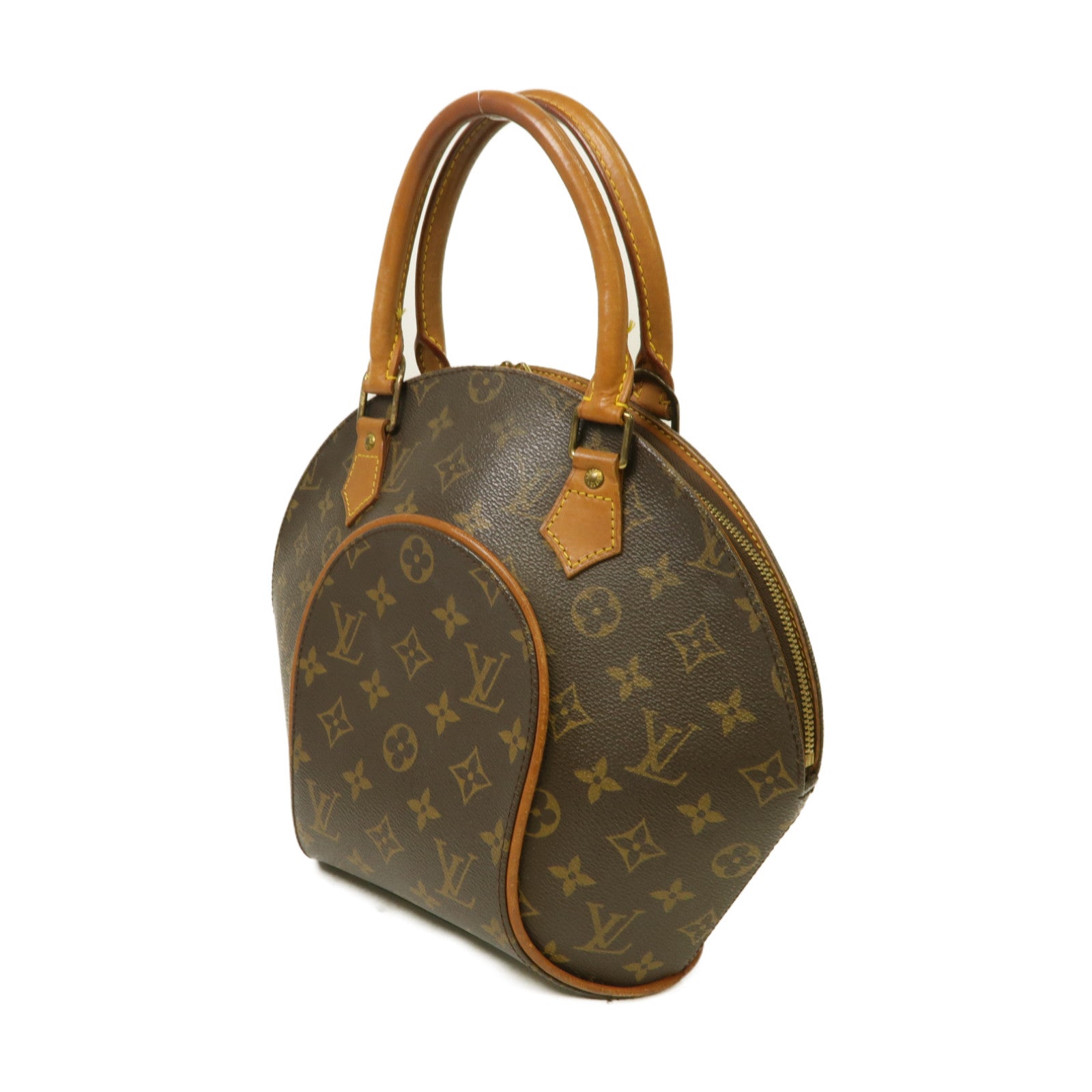 LOUIS VUITTON Monogram Ellipse PM金扣手挽袋啡色
