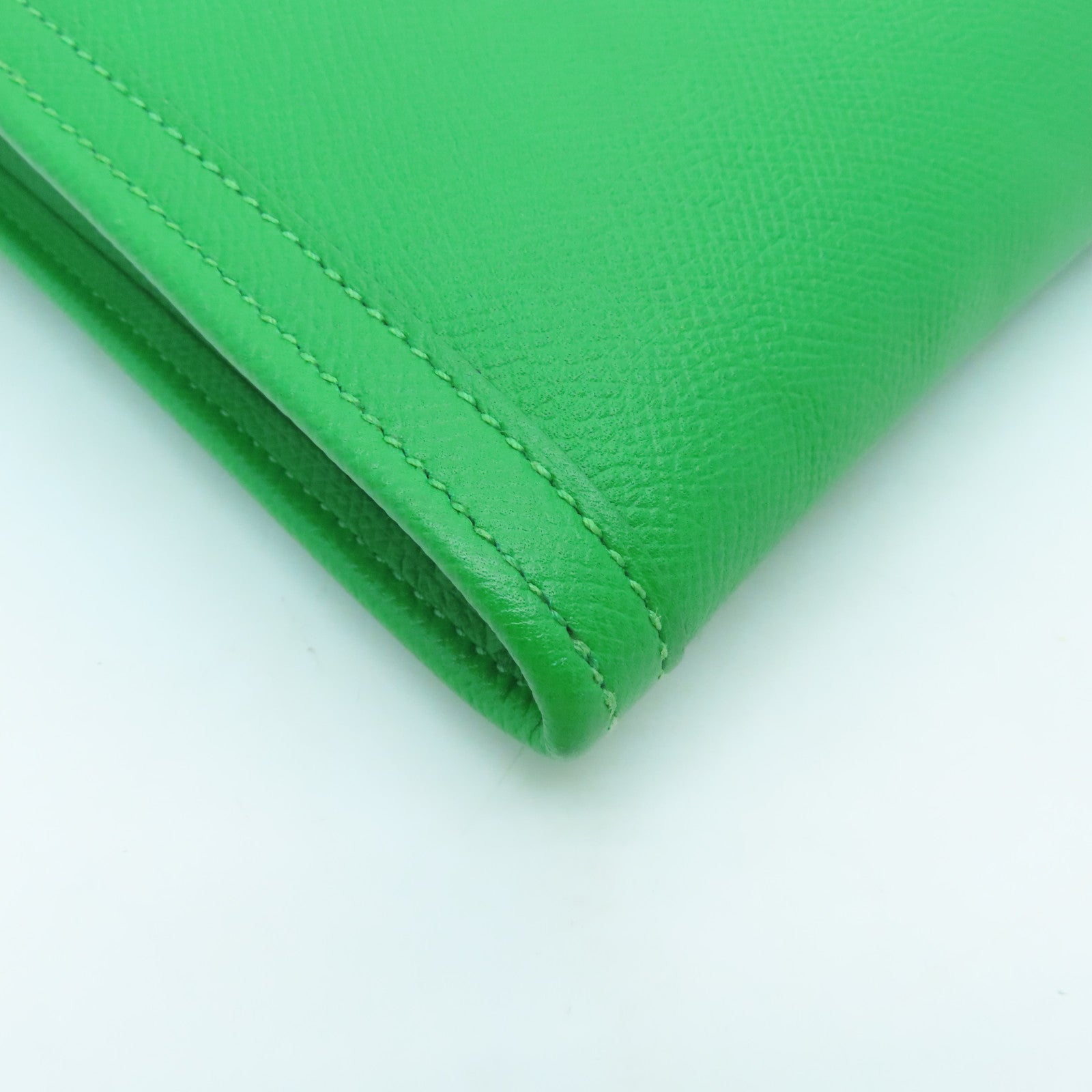 HERMES Epsom皮革Jije GM手拿包Bambou綠色