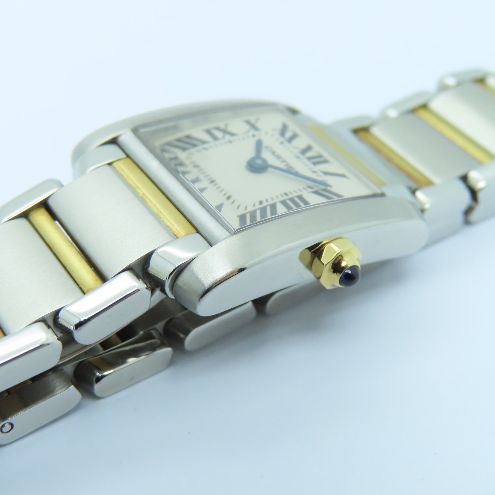 CARTIER Tank Francaise Stainless Steel/18K Watch Quartz Movement White