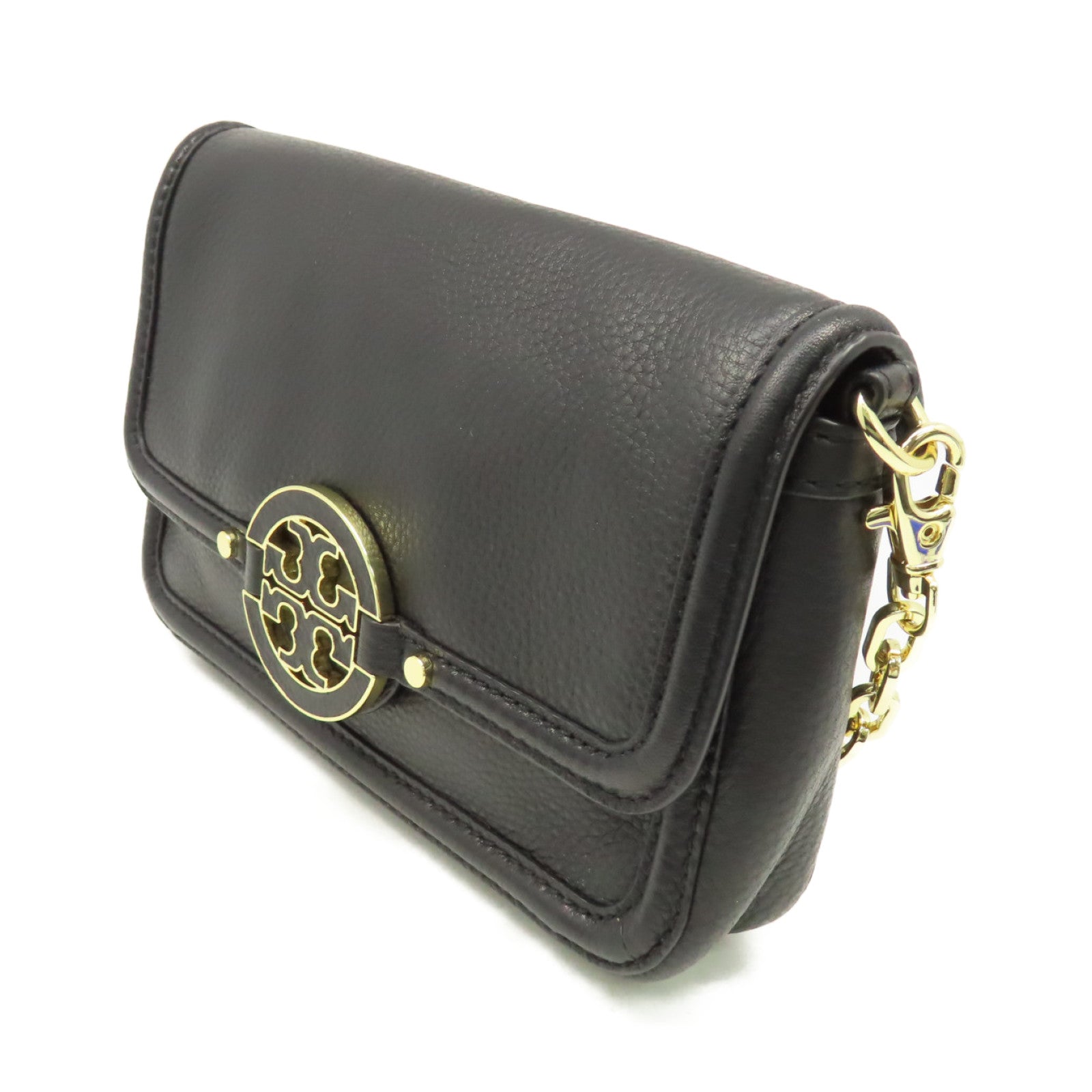 Tory Burch 牛皮皮革Chain Shoulder Bag鏈帶肩背袋黑色