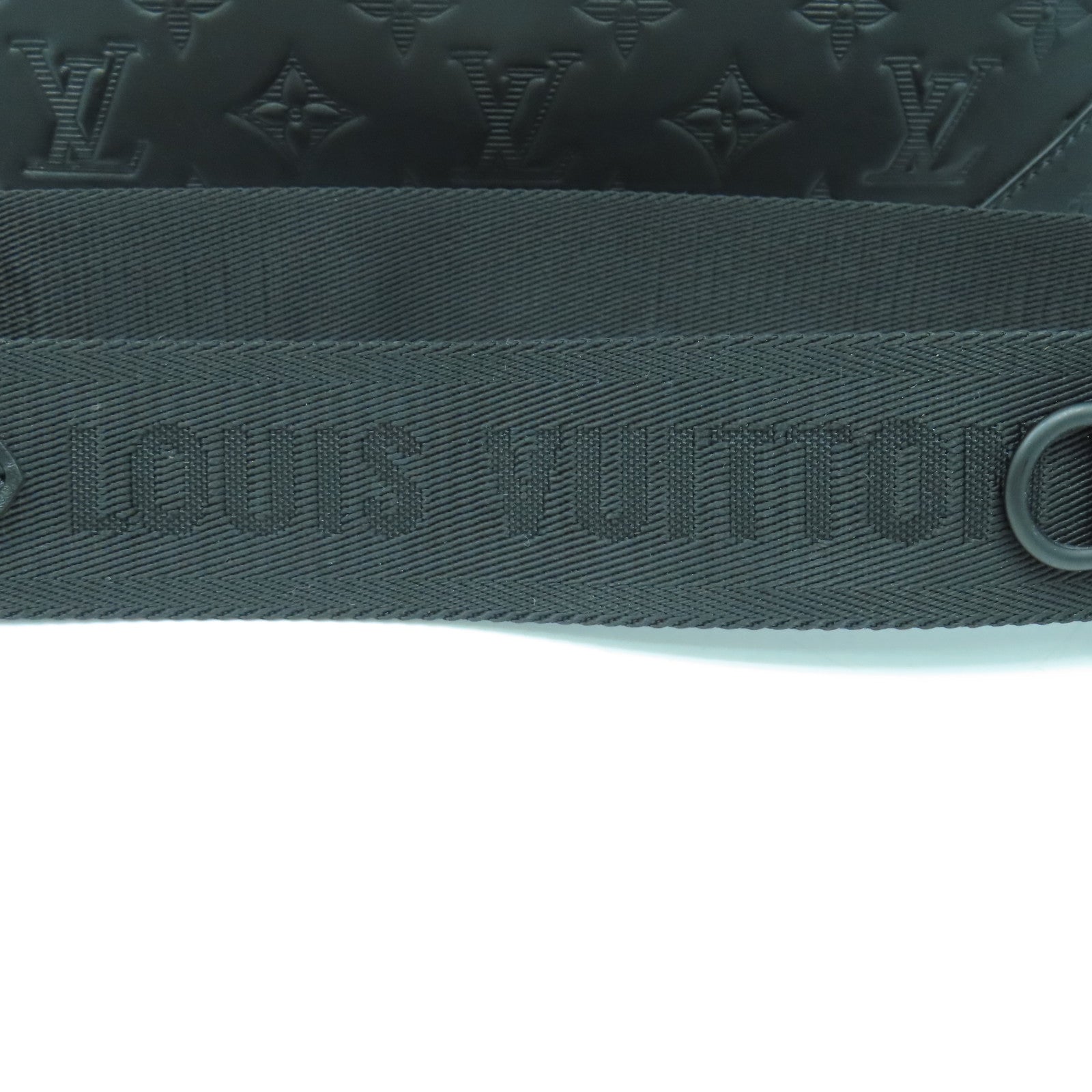 LOUIS VUITTON Monogram Shadow Duo Messenger黑扣肩背袋黑色