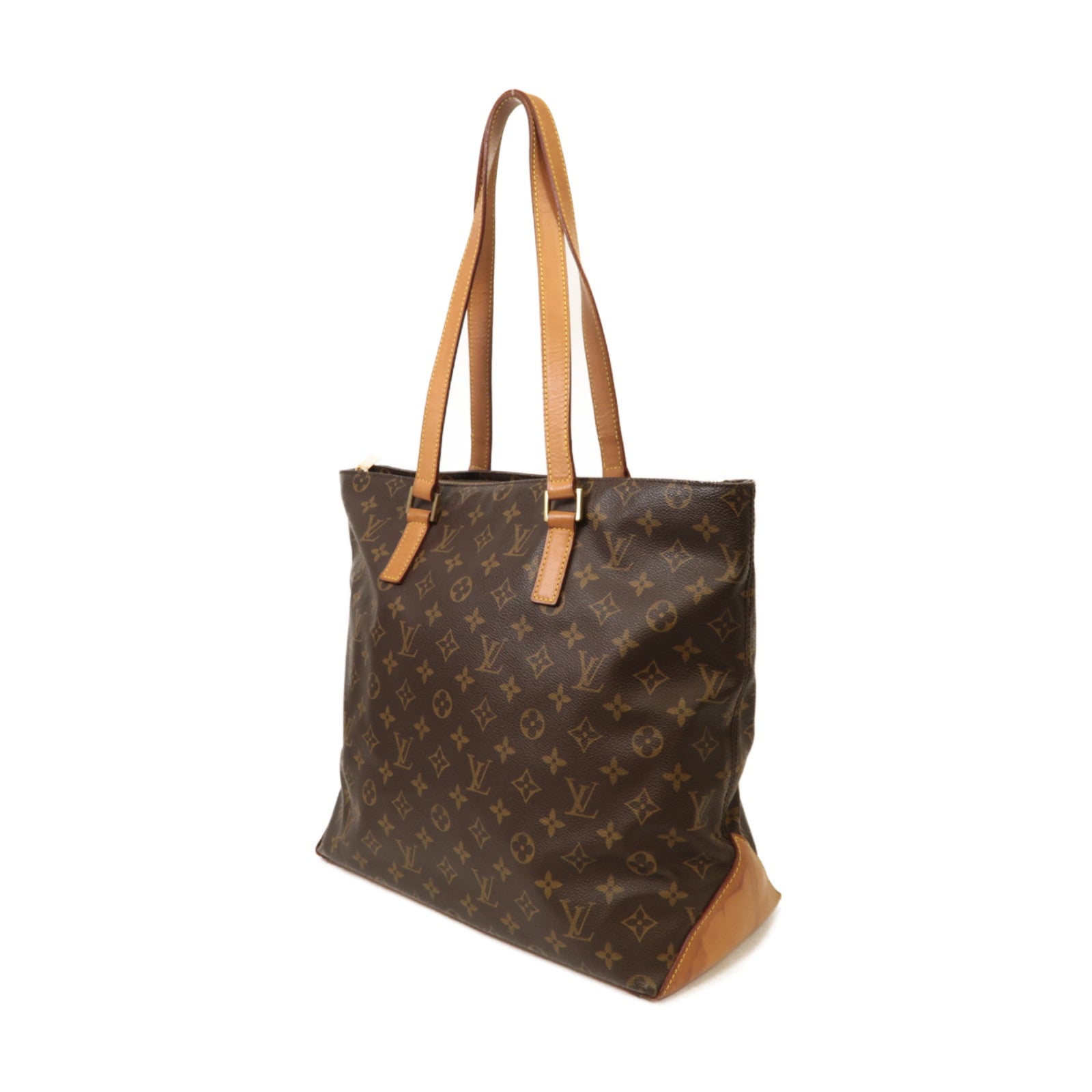 LOUIS VUITTON Monogram Cabas Mezzo金扣肩背袋啡色
