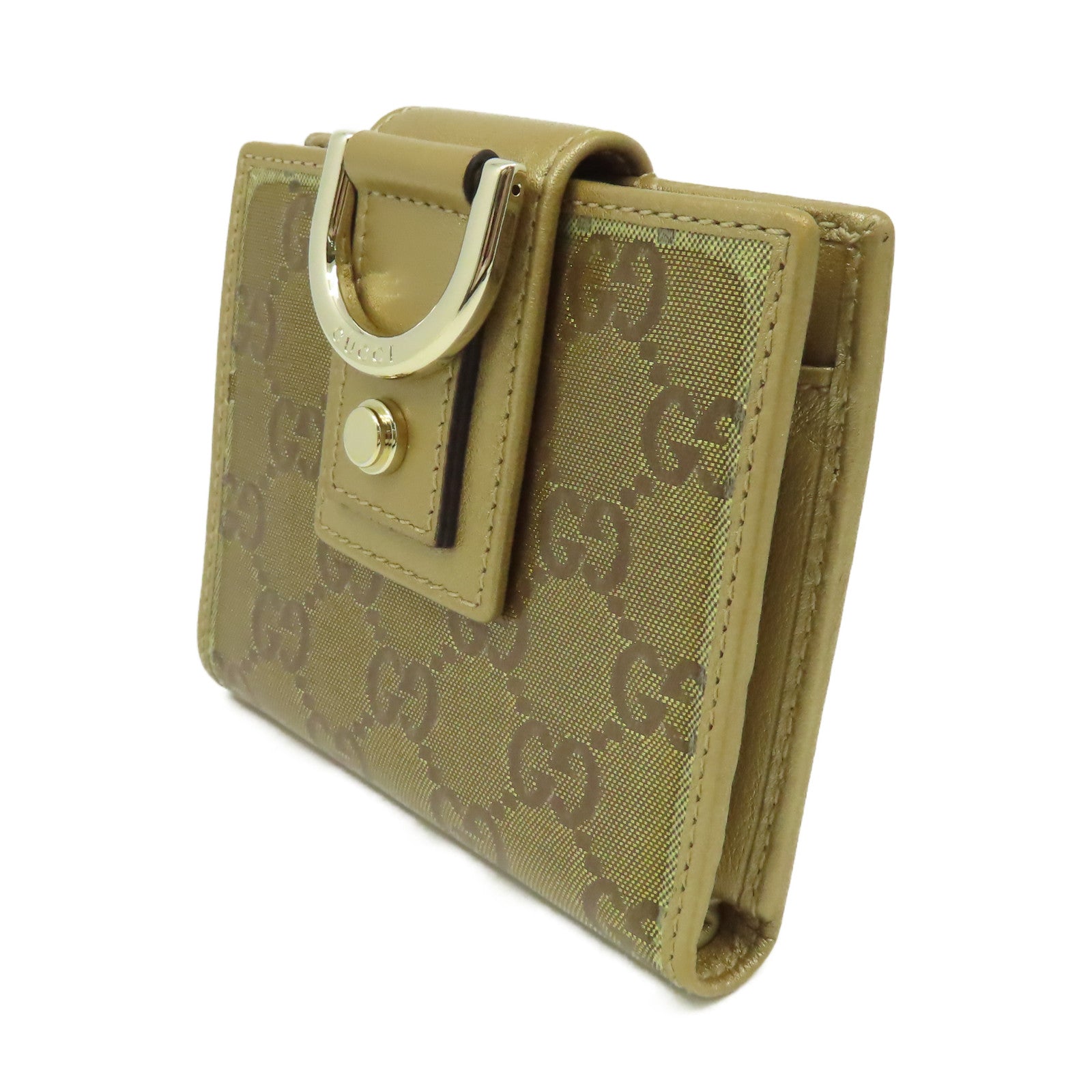GUCCI 【激減優惠】漆皮皮革Short Wallet金扣短錢包金色
