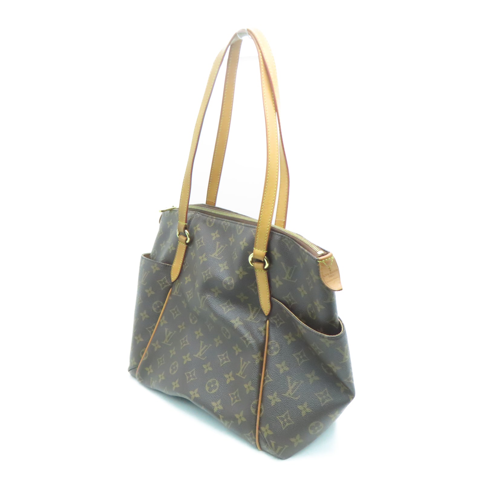 LOUIS VUITTON Monogram Totally MM金扣手挽袋棕色