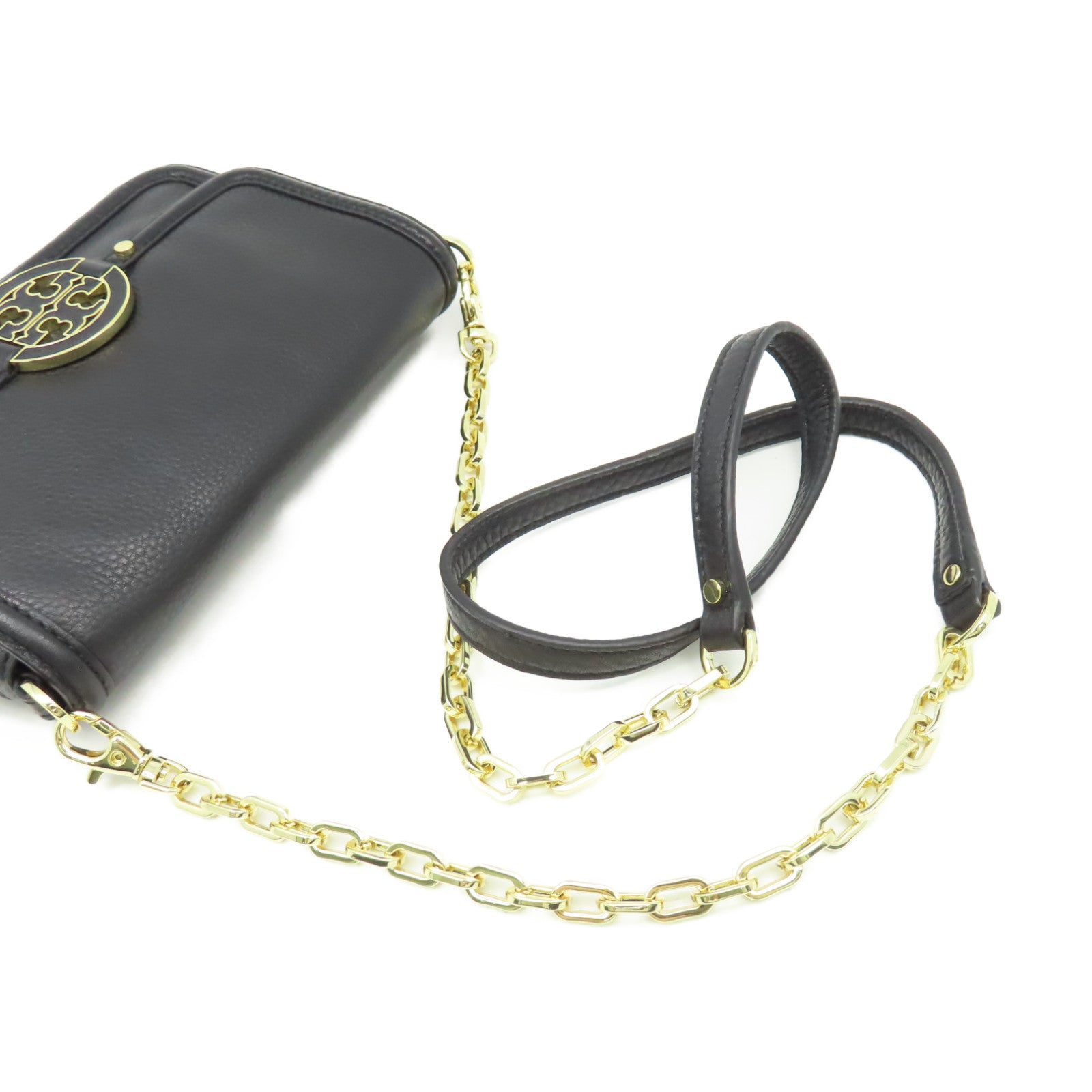 Tory Burch 牛皮皮革Chain Shoulder Bag鏈帶肩背袋黑色