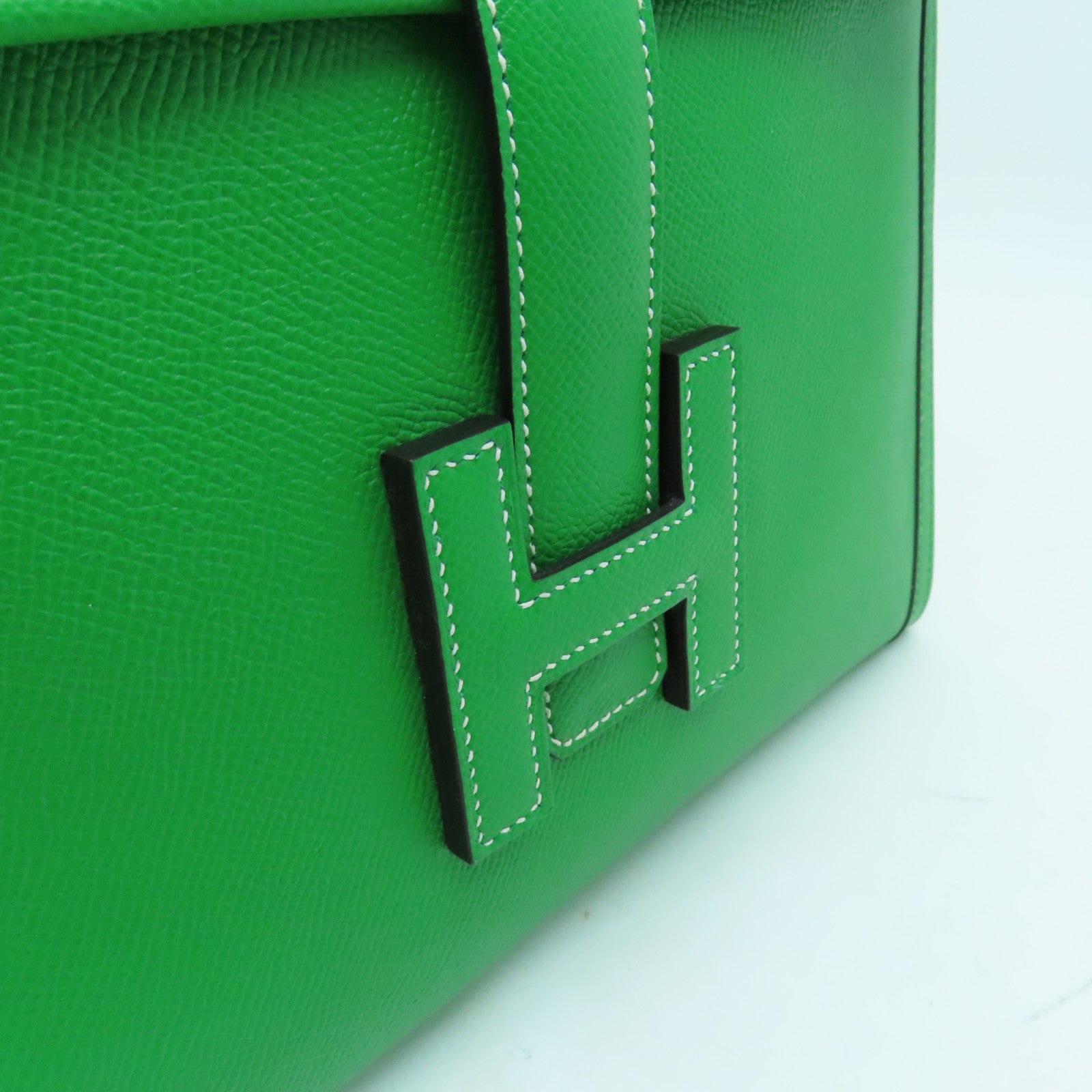 HERMES Epsom皮革Jije GM手拿包Bambou綠色