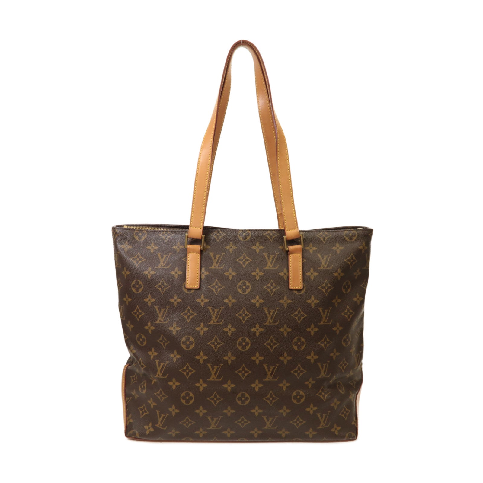 LOUIS VUITTON Monogram Cabas Mezzo金扣肩背袋啡色