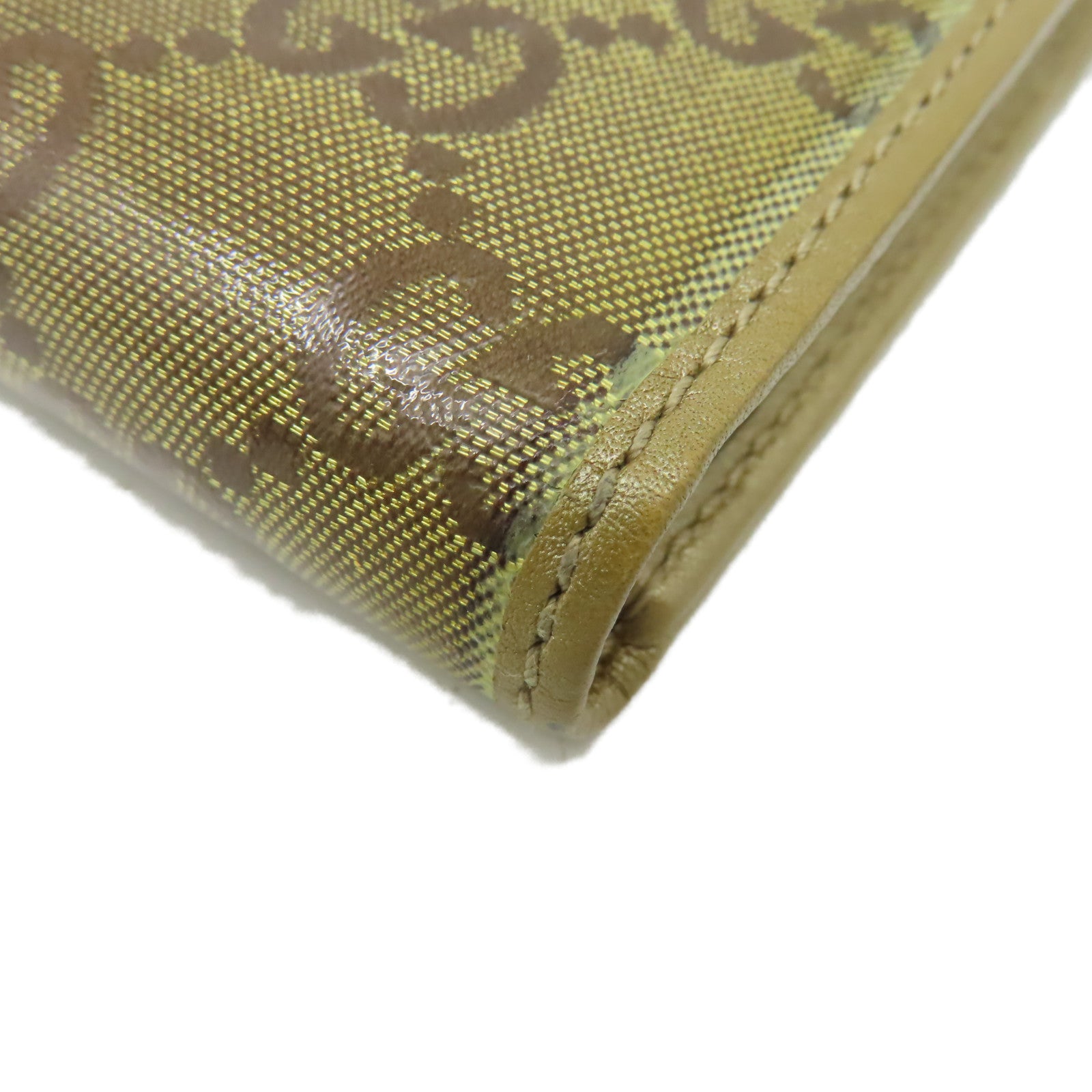 GUCCI 【激減優惠】漆皮皮革Short Wallet金扣短錢包金色