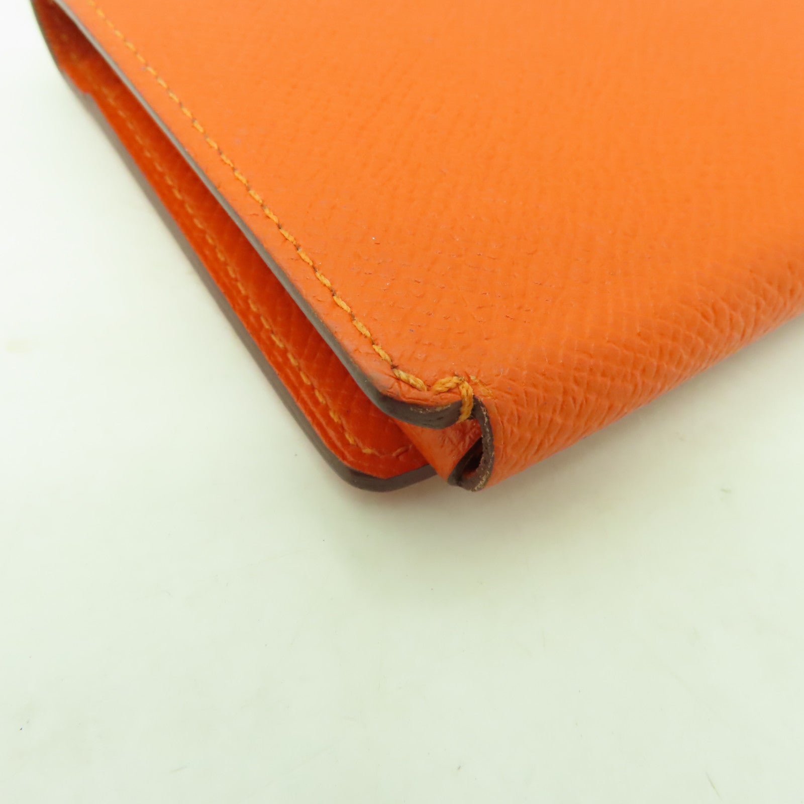 HERMES 【激減優惠】Epsom皮革Card Case卡片套/手拿包Orange/橙色