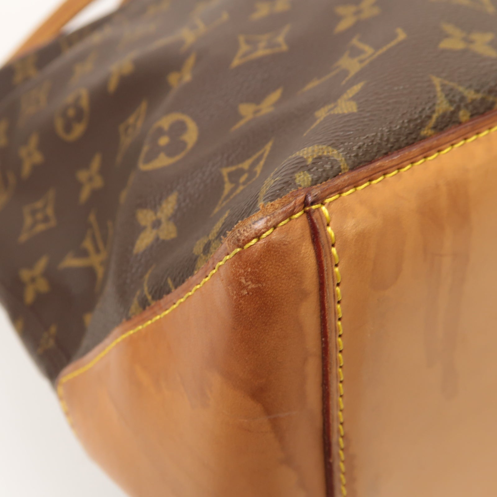 LOUIS VUITTON Monogram Cabas Mezzo金扣肩背袋啡色