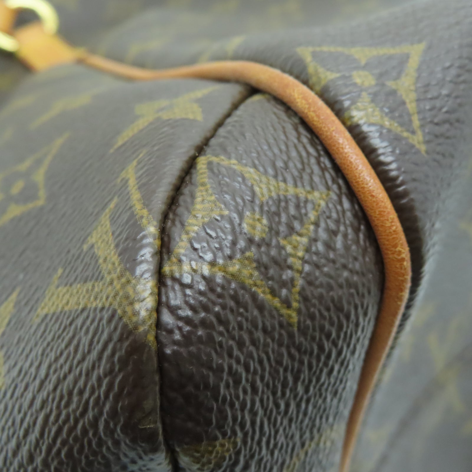 LOUIS VUITTON Monogram Totally MM金扣手挽袋棕色