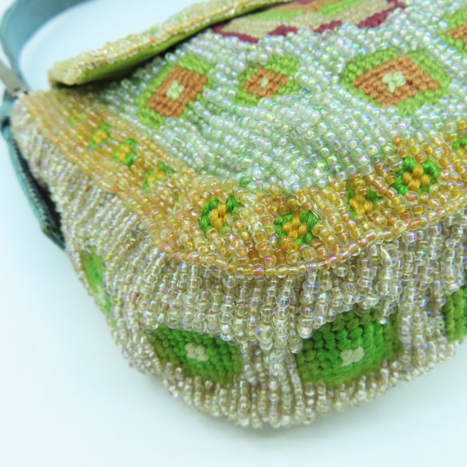FENDI 珠子/蜥蝪皮革Shoulder Bag金扣/銀扣肩背袋彩色