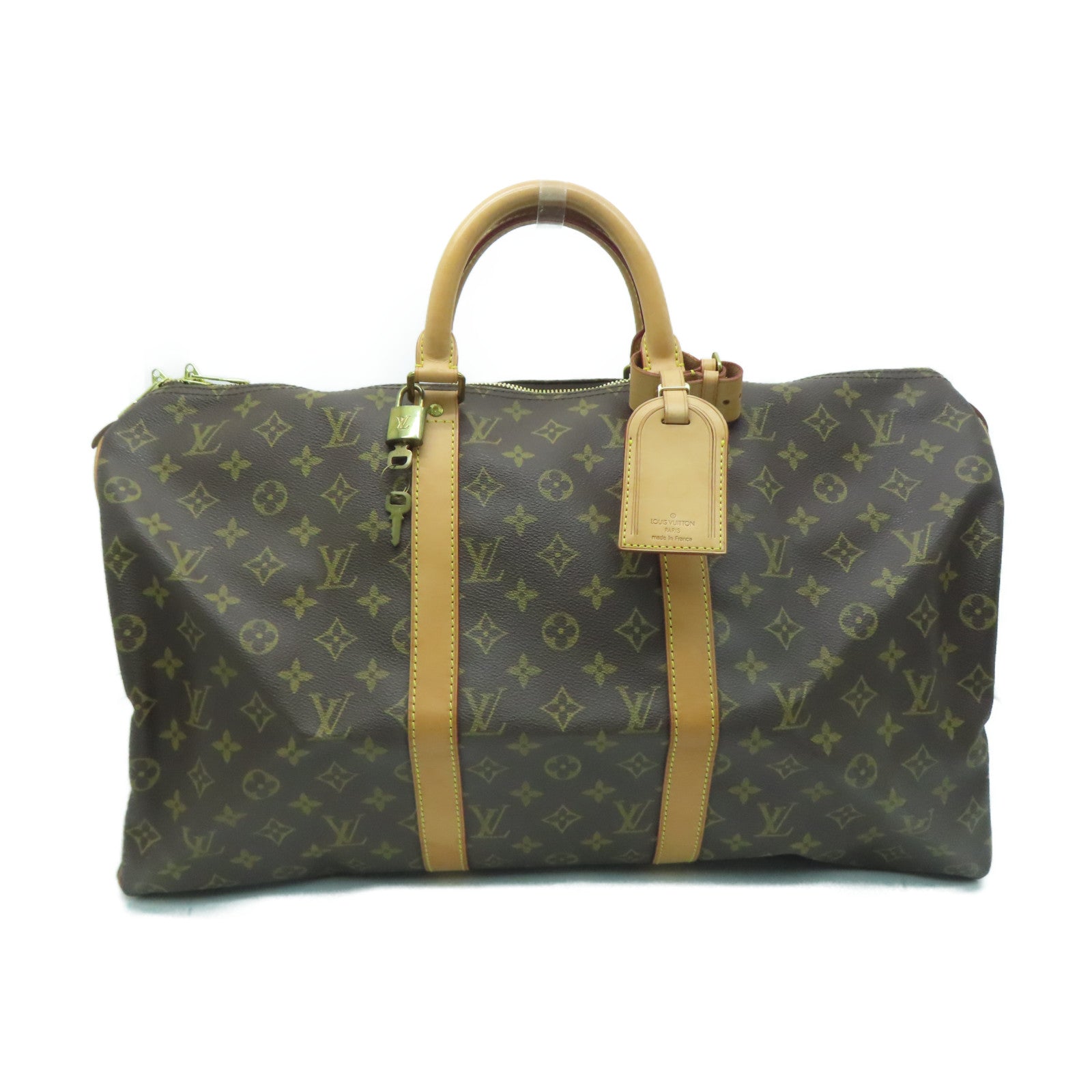 LOUIS VUITTON Monogram Keepall 50金扣波士頓包啡色