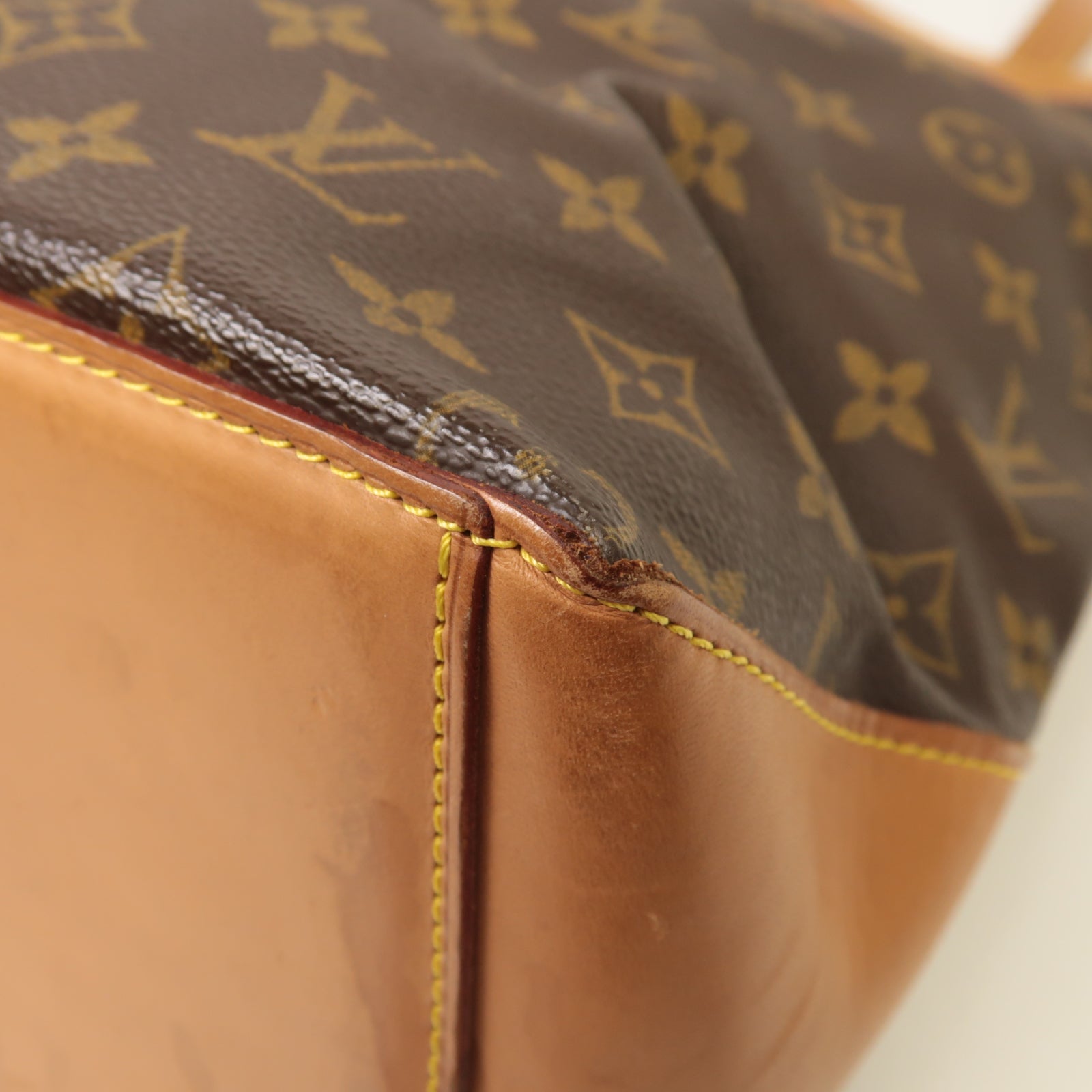 LOUIS VUITTON Monogram Cabas Mezzo金扣肩背袋啡色