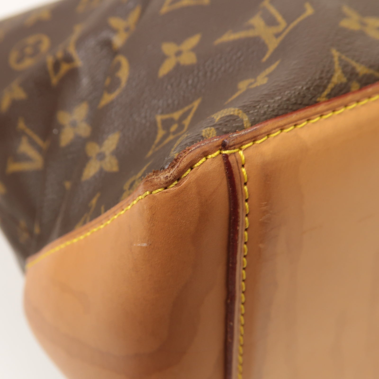 LOUIS VUITTON Monogram Cabas Mezzo金扣肩背袋啡色