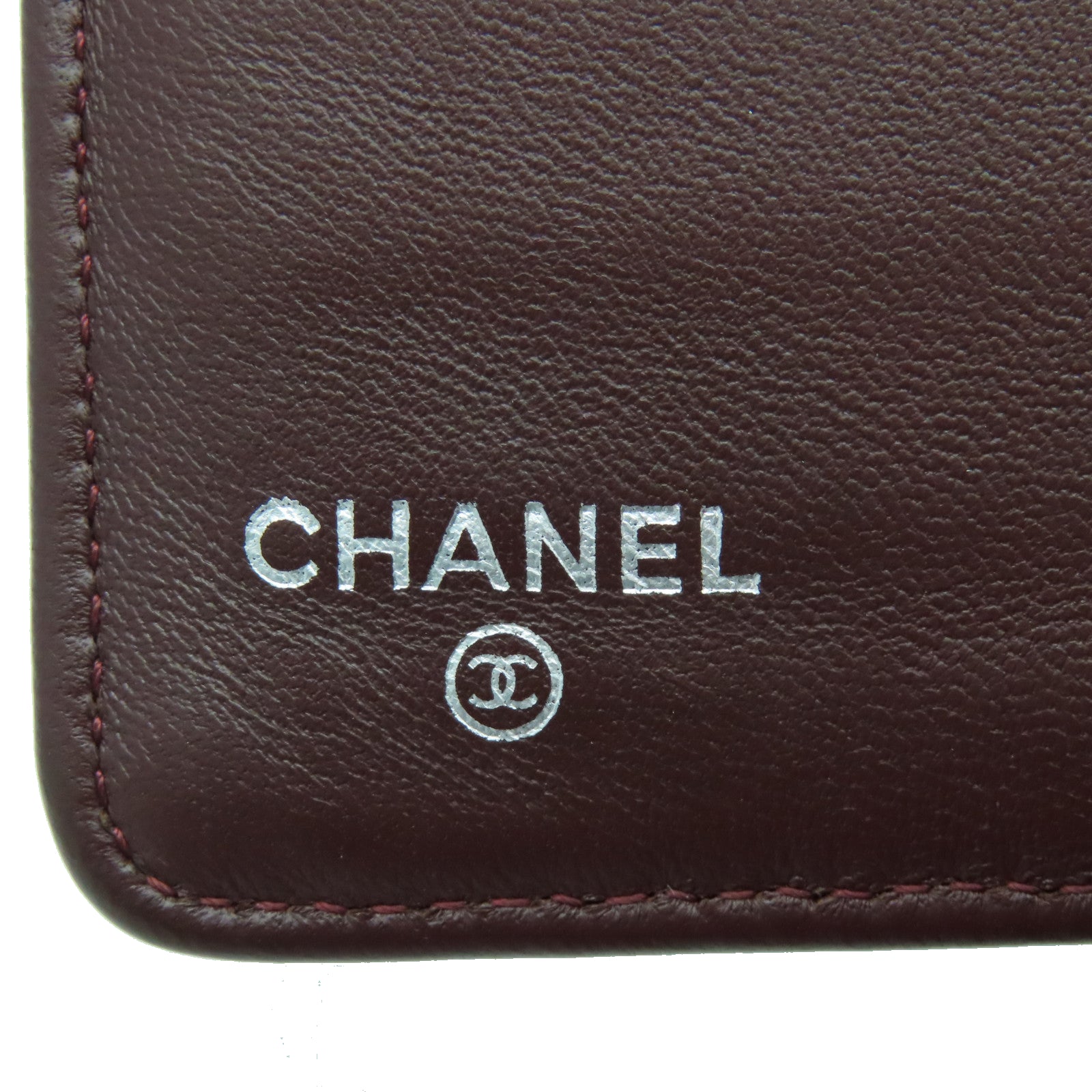 CHANEL 菱格羊皮皮革Wallet银扣钱包黑色