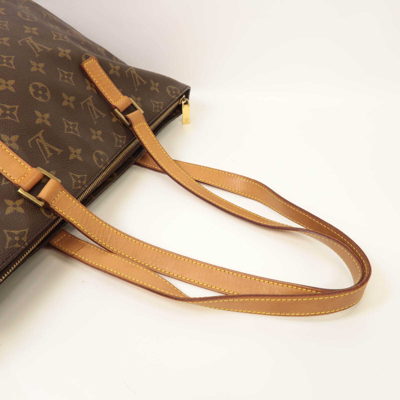 LOUIS VUITTON Monogram Cabas Mezzo金扣肩背袋啡色