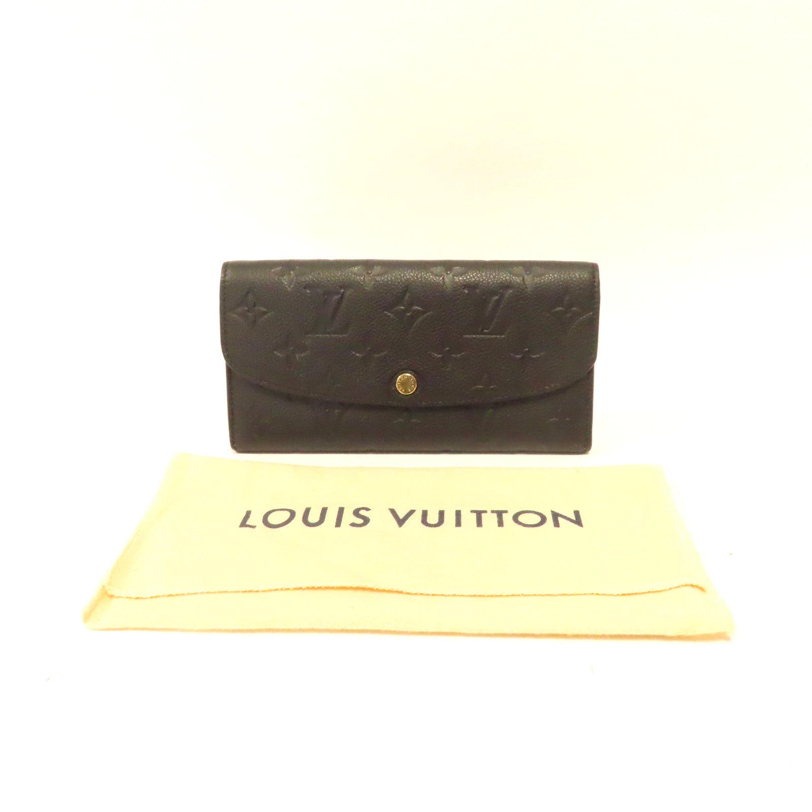 LOUIS VUITTON Monogram Empreinte Emilie Wallet金扣長錢包黑色
