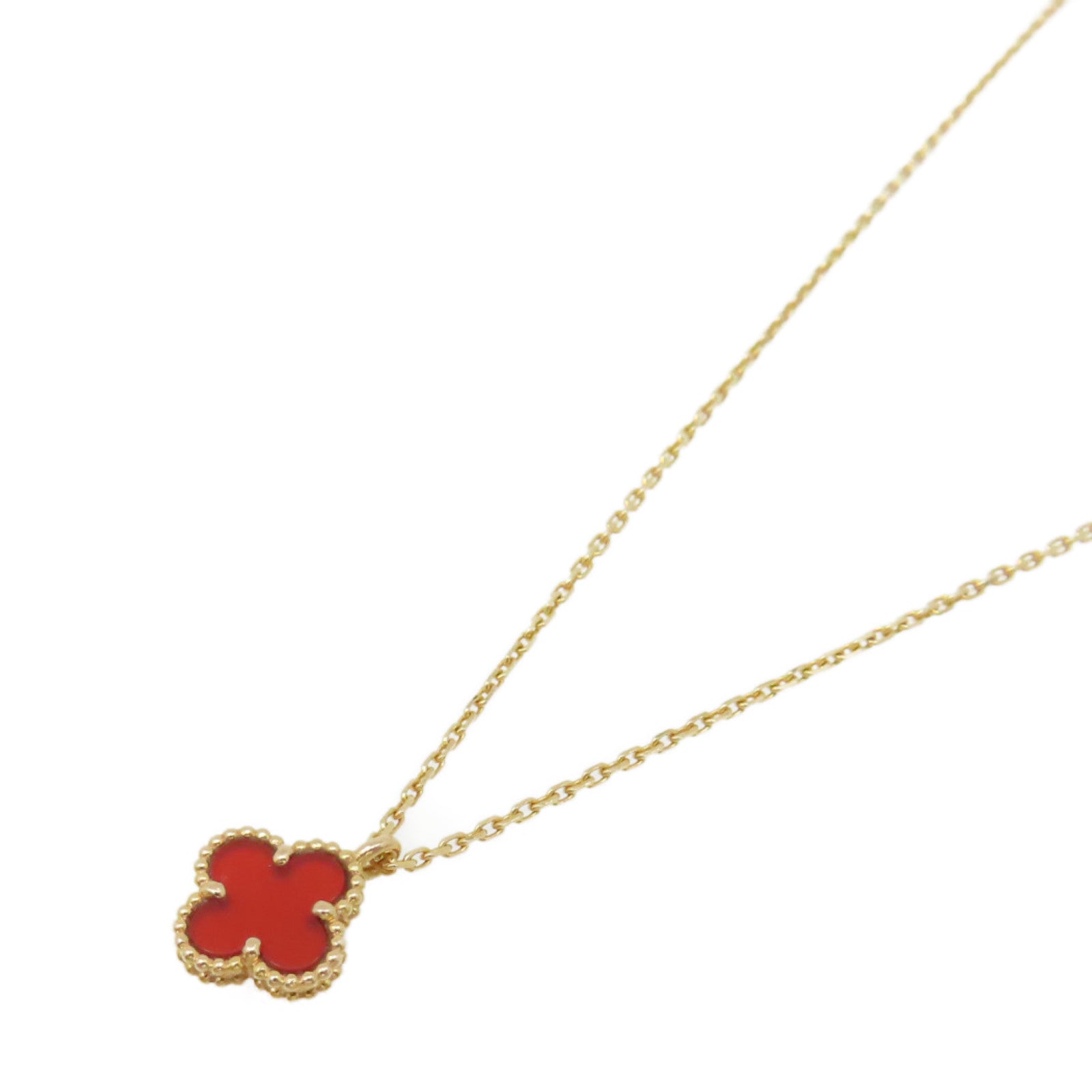 Van Cleef & Arpels 18K黃金/紅玉髓Sweet Alhambra Necklace項鏈紅色/金色