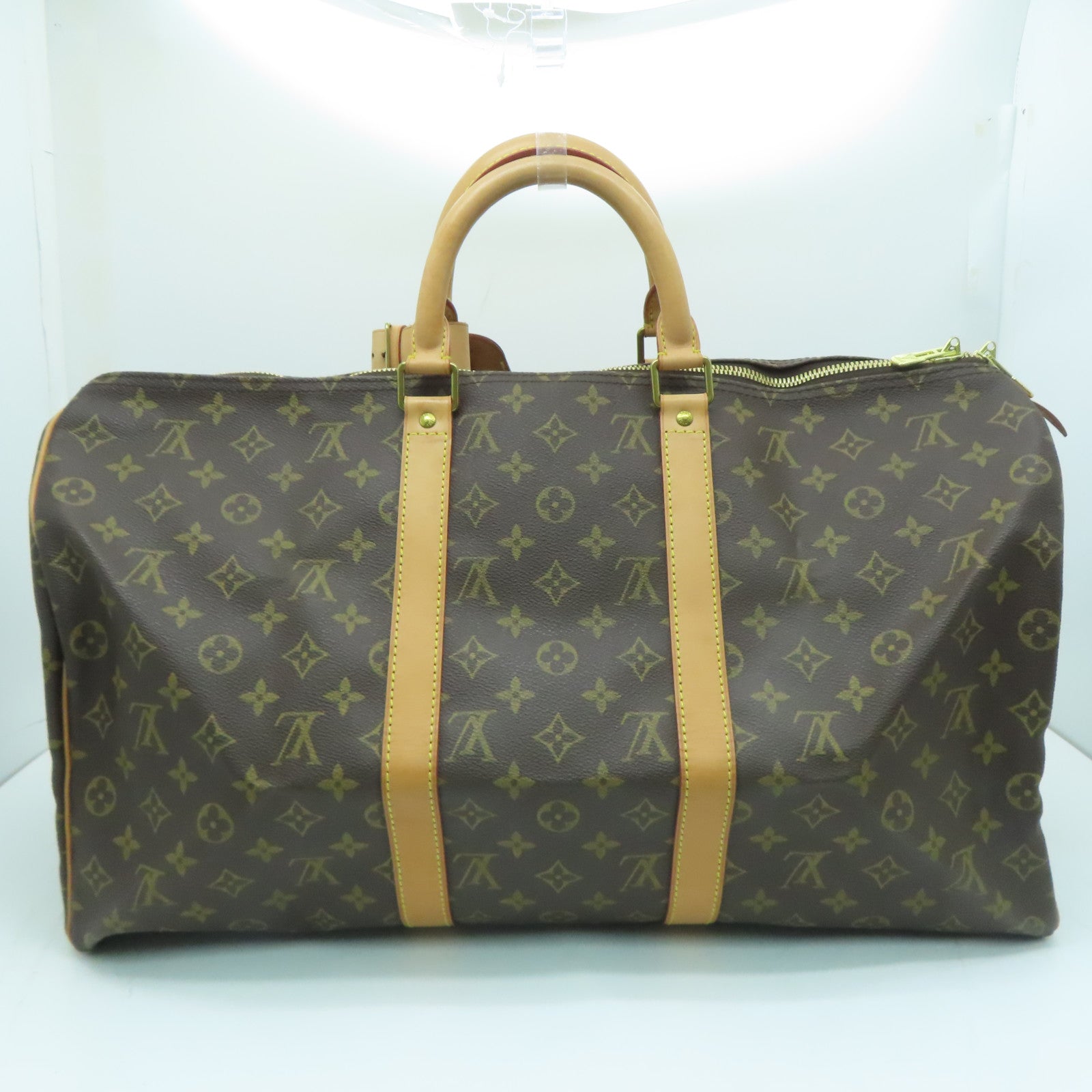 LOUIS VUITTON Monogram Keepall 50金扣波士頓包啡色