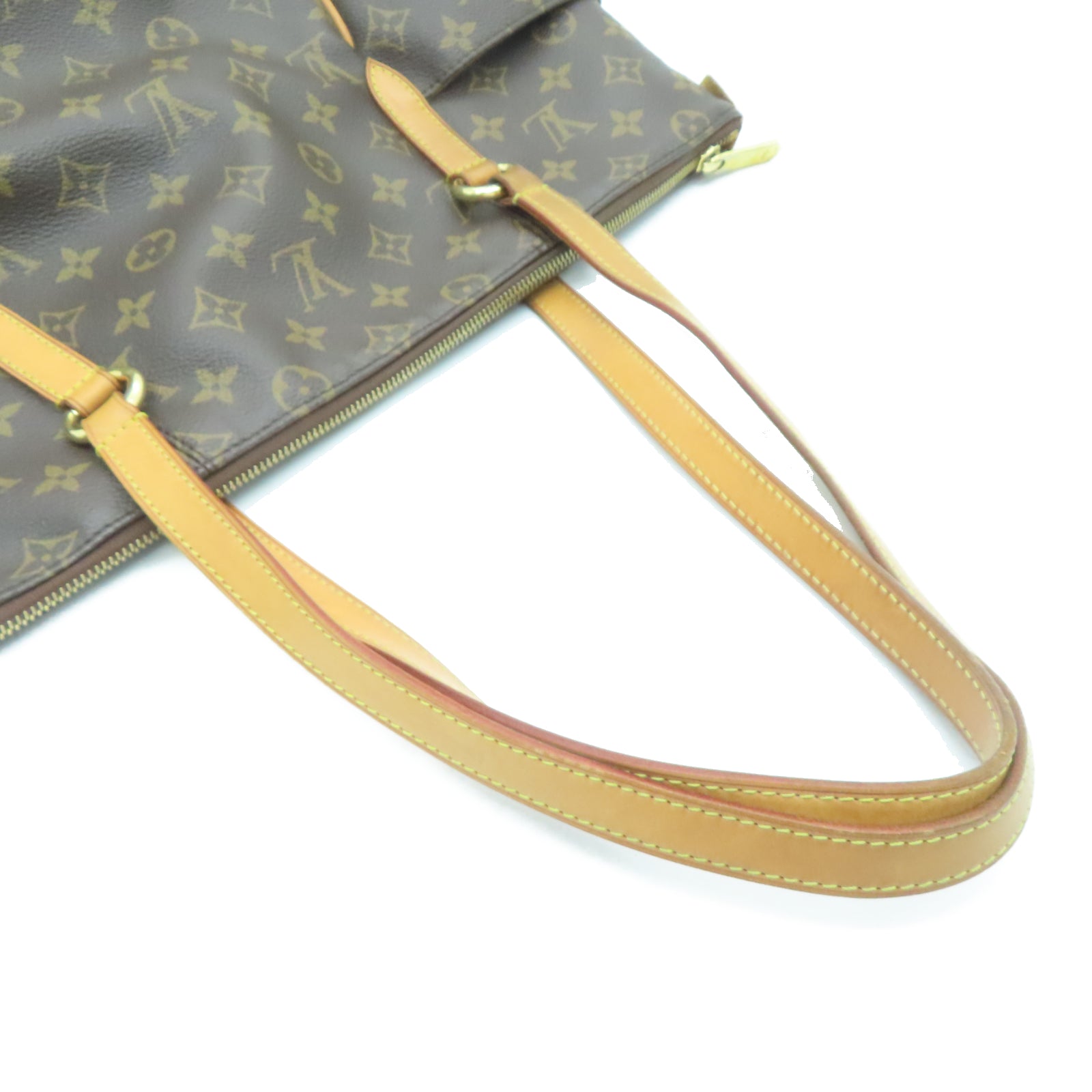 LOUIS VUITTON Monogram Totally MM金扣手挽袋棕色