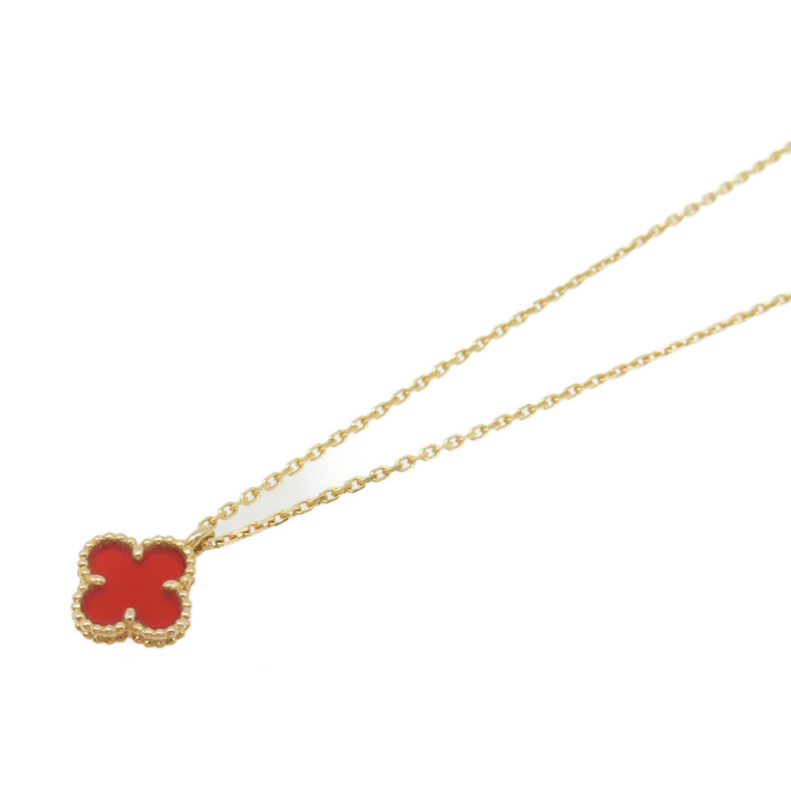 Van Cleef & Arpels 18K黃金/紅玉髓Sweet Alhambra Necklace項鏈紅色/金色