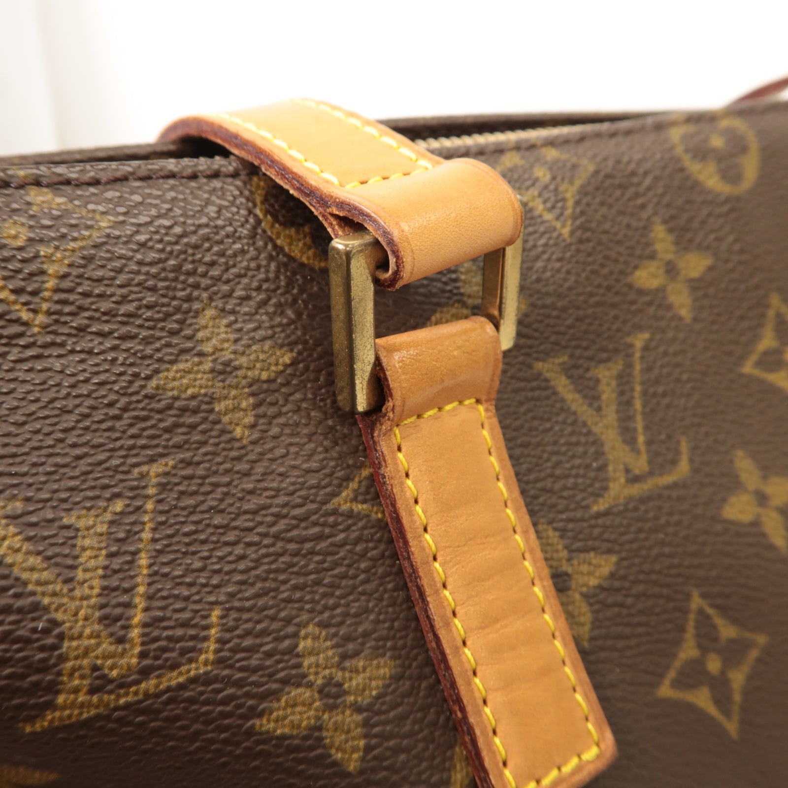 LOUIS VUITTON Monogram Cabas Mezzo金扣肩背袋啡色