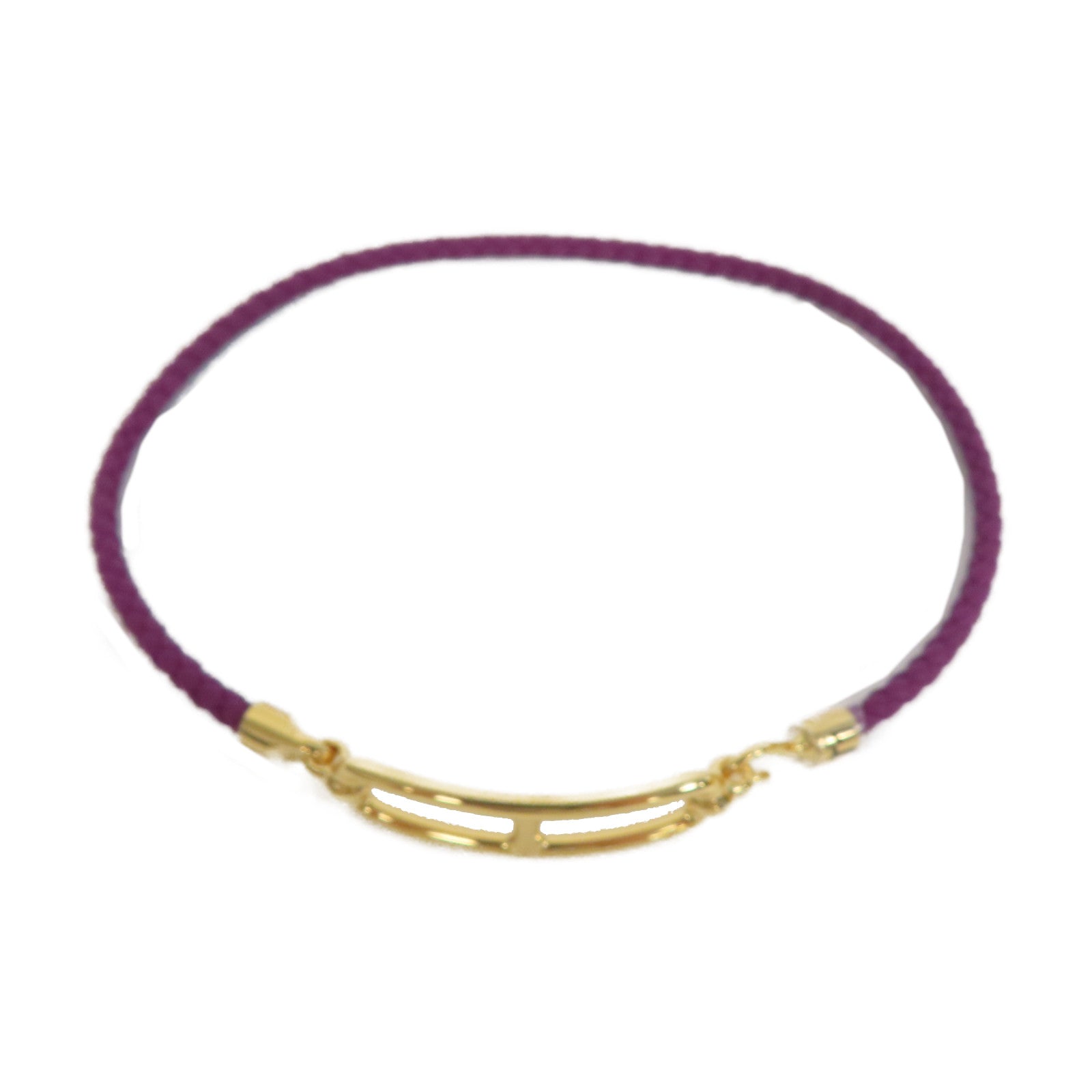 HERMES Swift皮革Roulis double Tour Bracelet金扣手鐲海葵紫色