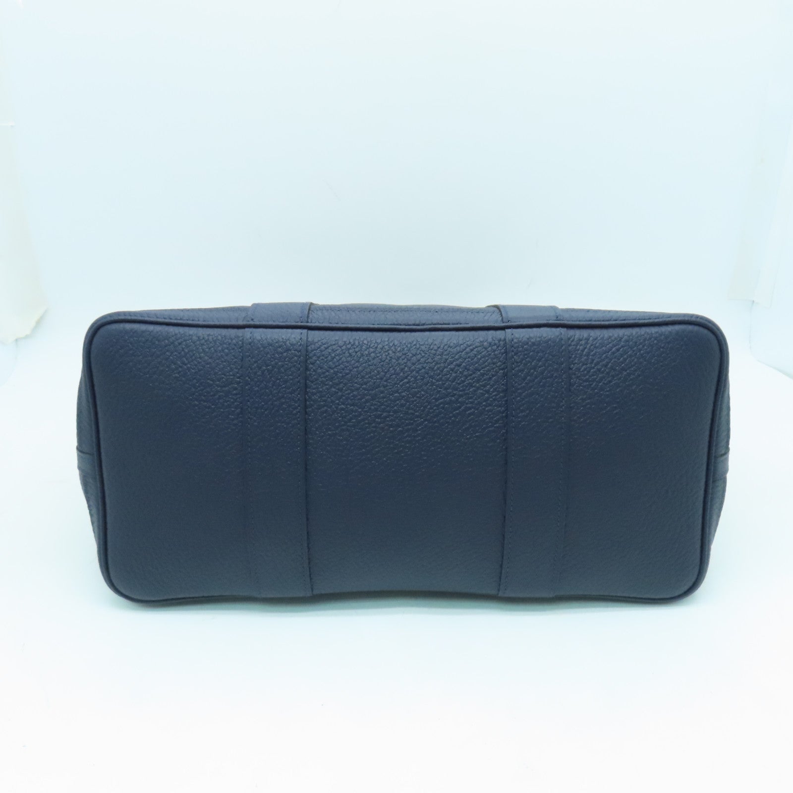 HERMES Country皮革Garden Party PM銀扣手挽袋Bleusaphir深藍色