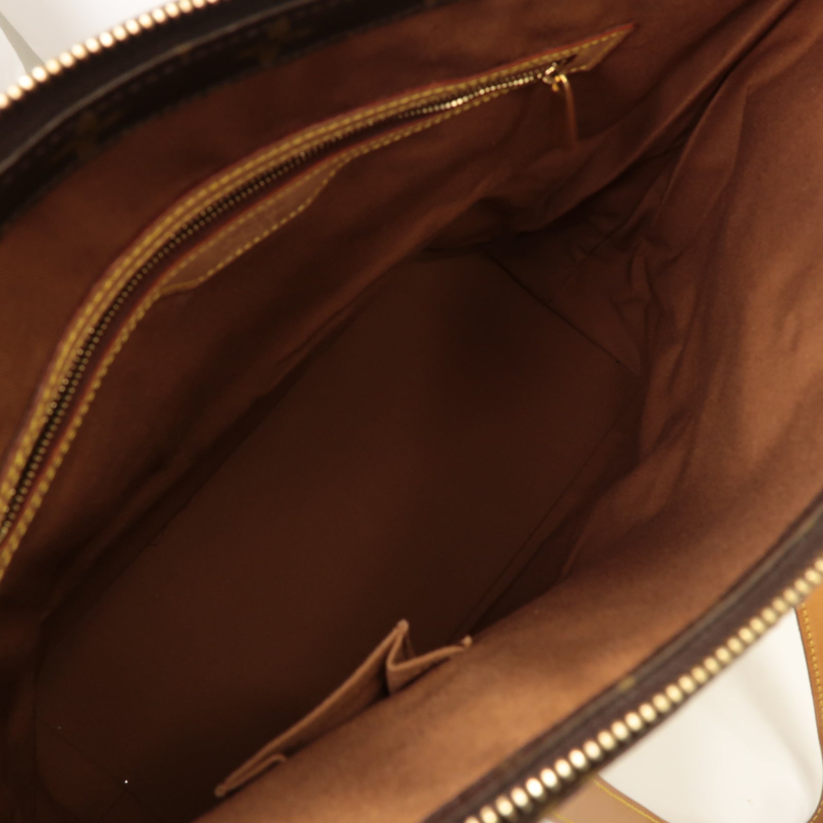 LOUIS VUITTON Monogram Cabas Mezzo金扣肩背袋啡色