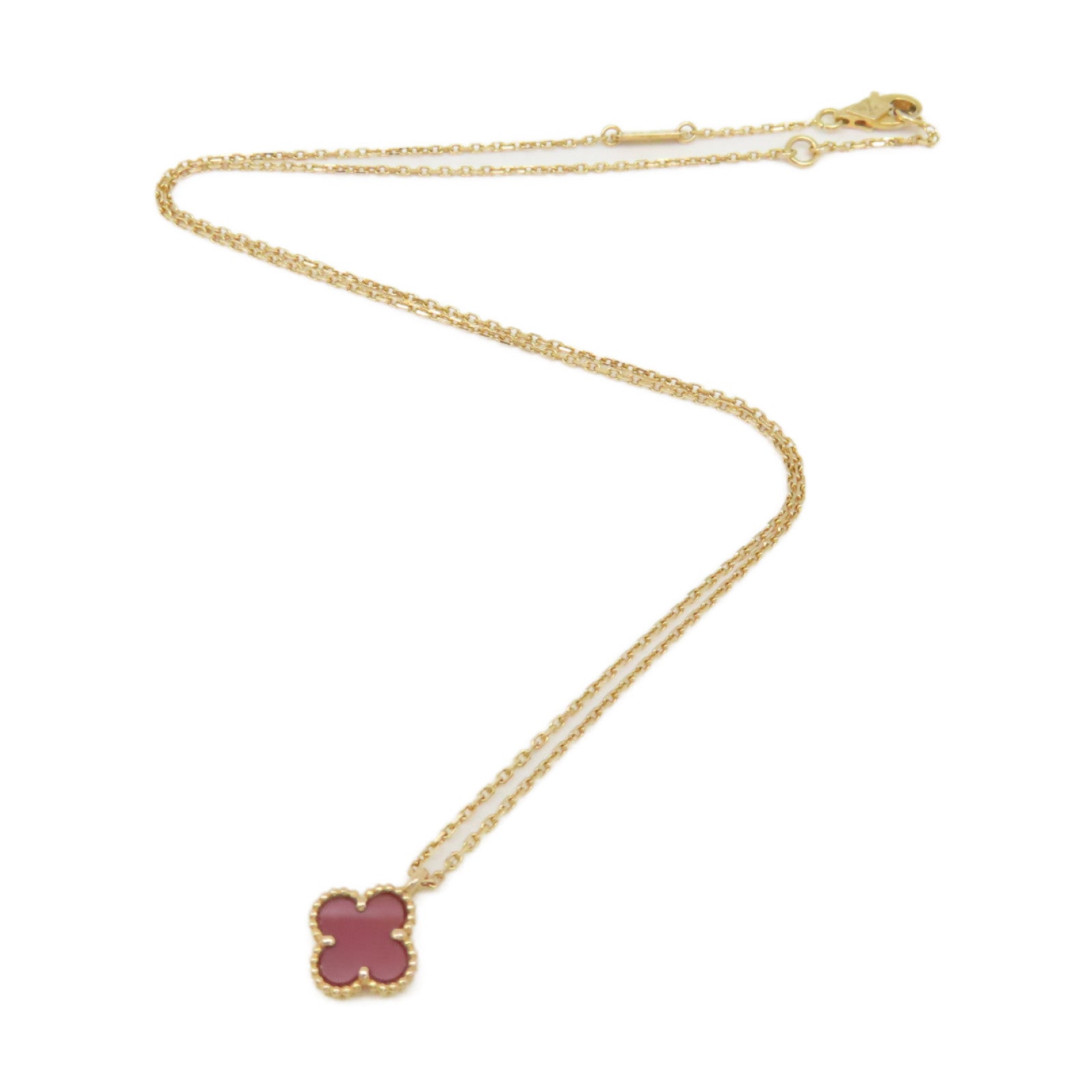 Van Cleef & Arpels 18K黃金/紅玉髓Sweet Alhambra Necklace項鏈紅色/金色
