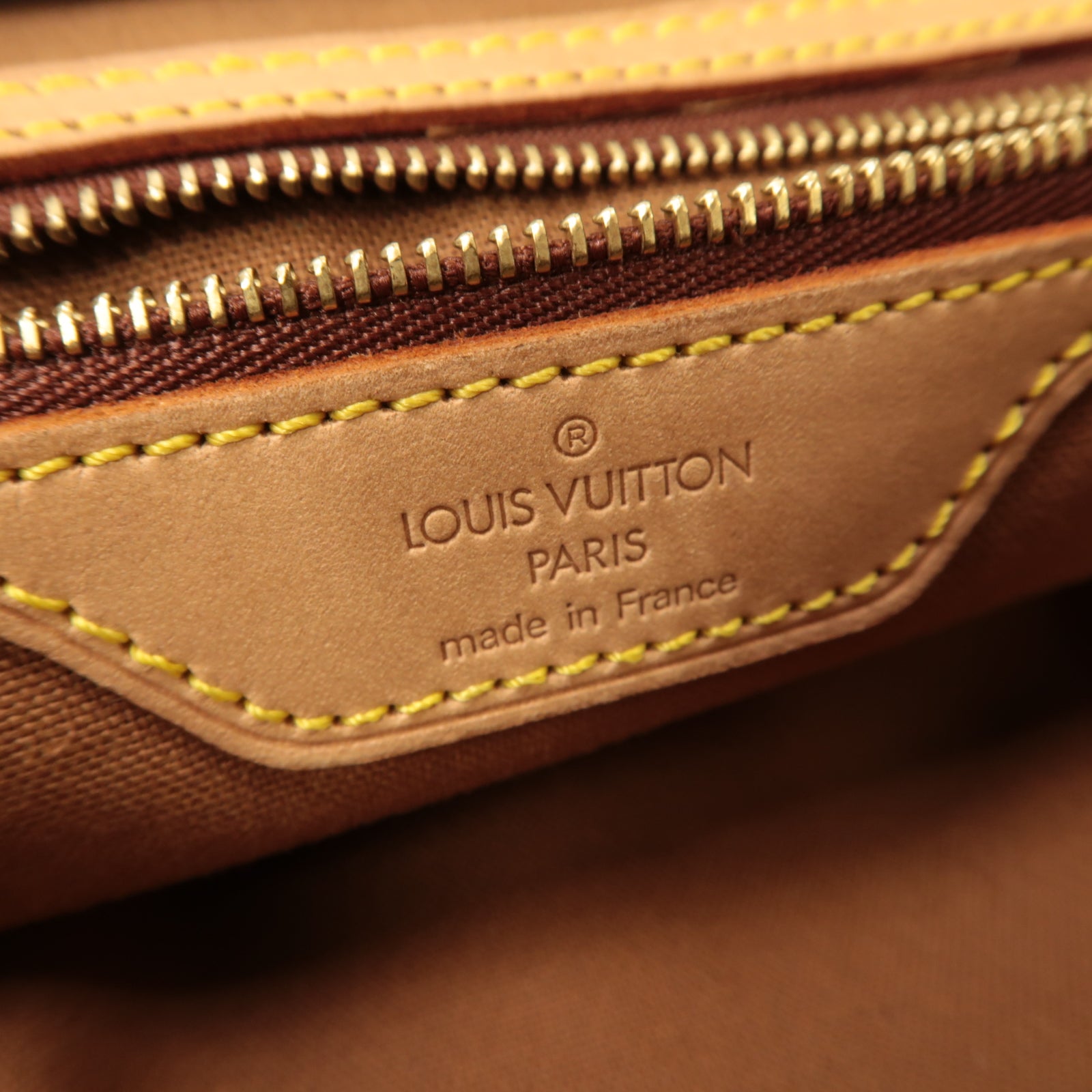 LOUIS VUITTON Monogram Cabas Mezzo金扣肩背袋啡色