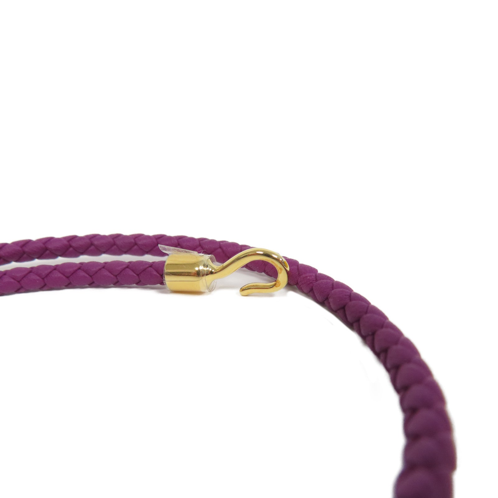 HERMES Swift皮革Roulis double Tour Bracelet金扣手鐲海葵紫色