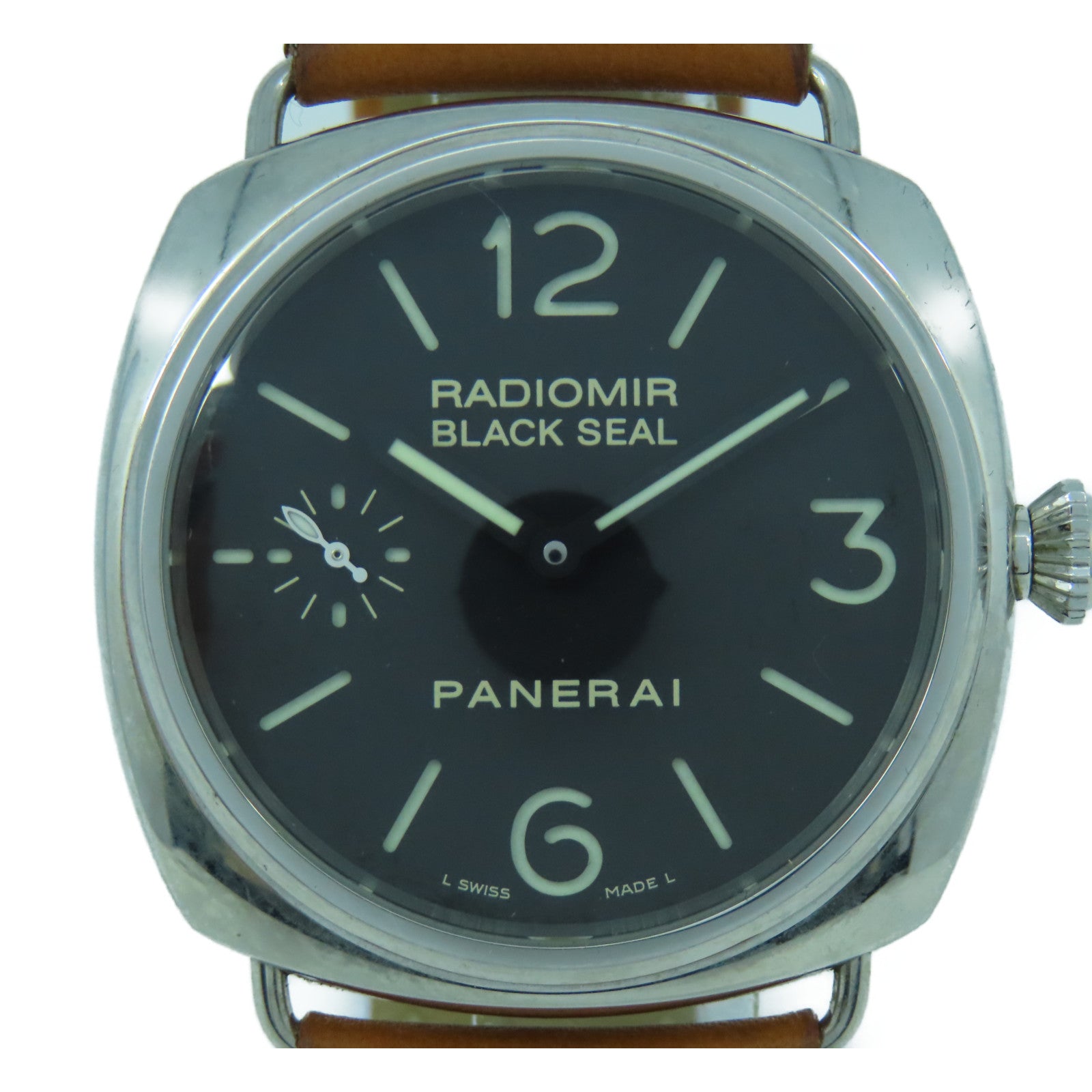 PANERAI Radiomir不鏽鋼/皮革手錶黑色#20cm