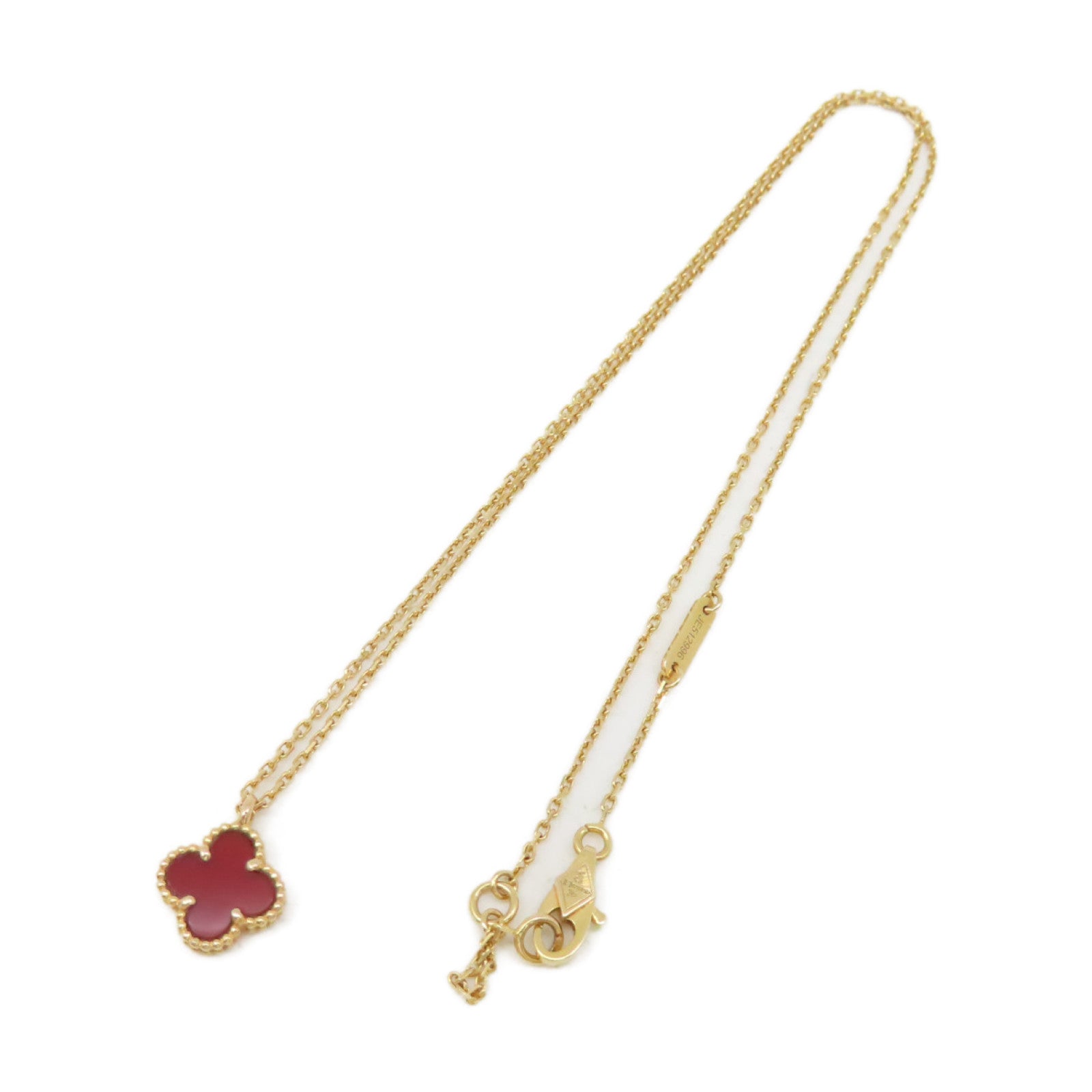 Van Cleef & Arpels 18K黃金/紅玉髓Sweet Alhambra Necklace項鏈紅色/金色