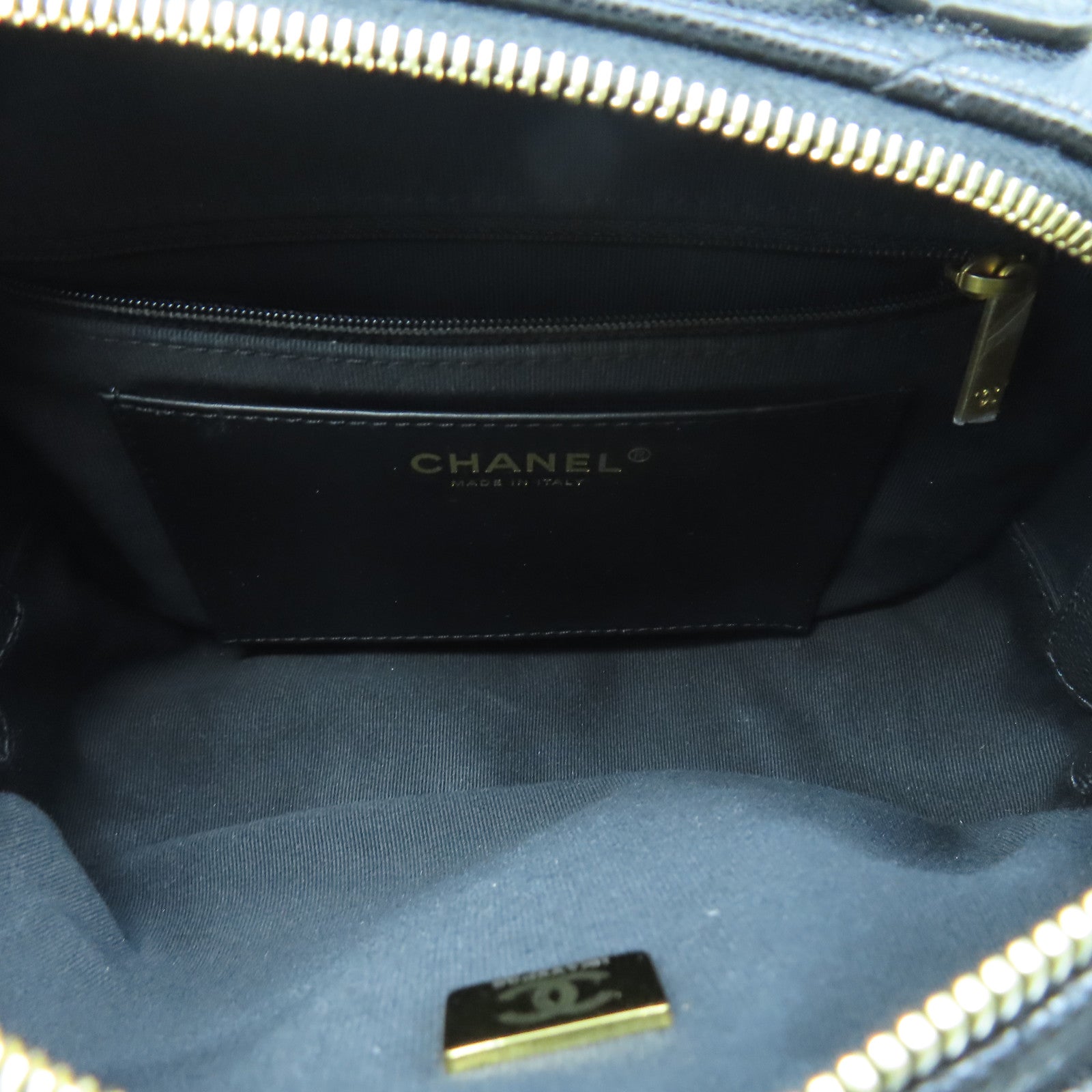 CHANEL rhombic cowhide leather Chain Shoulder gold buckle shoulder bag black