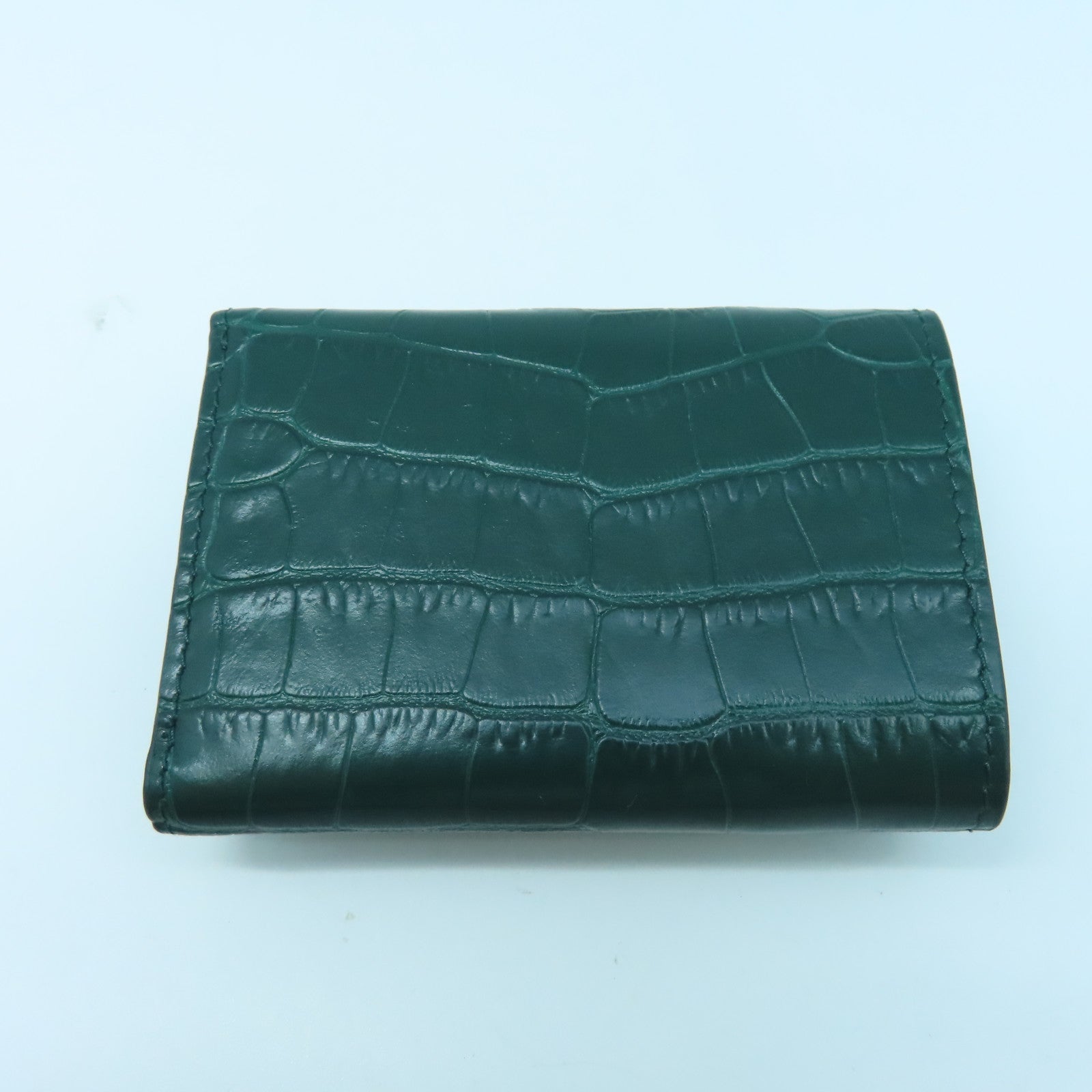Miu Miu 牛皮皮革Three-Fold Wallet銀扣錢包綠色