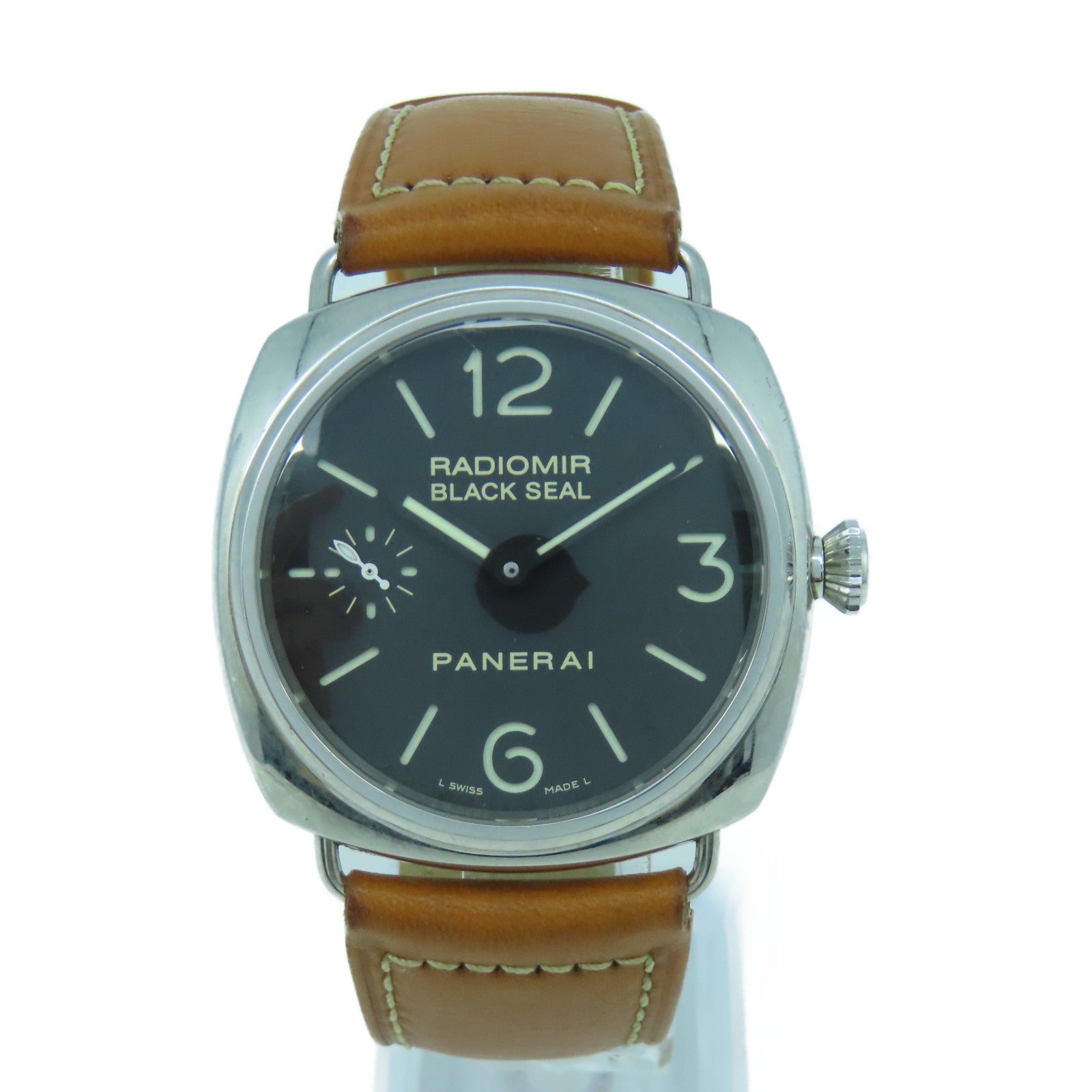 PANERAI Radiomir不鏽鋼/皮革手錶黑色#20cm