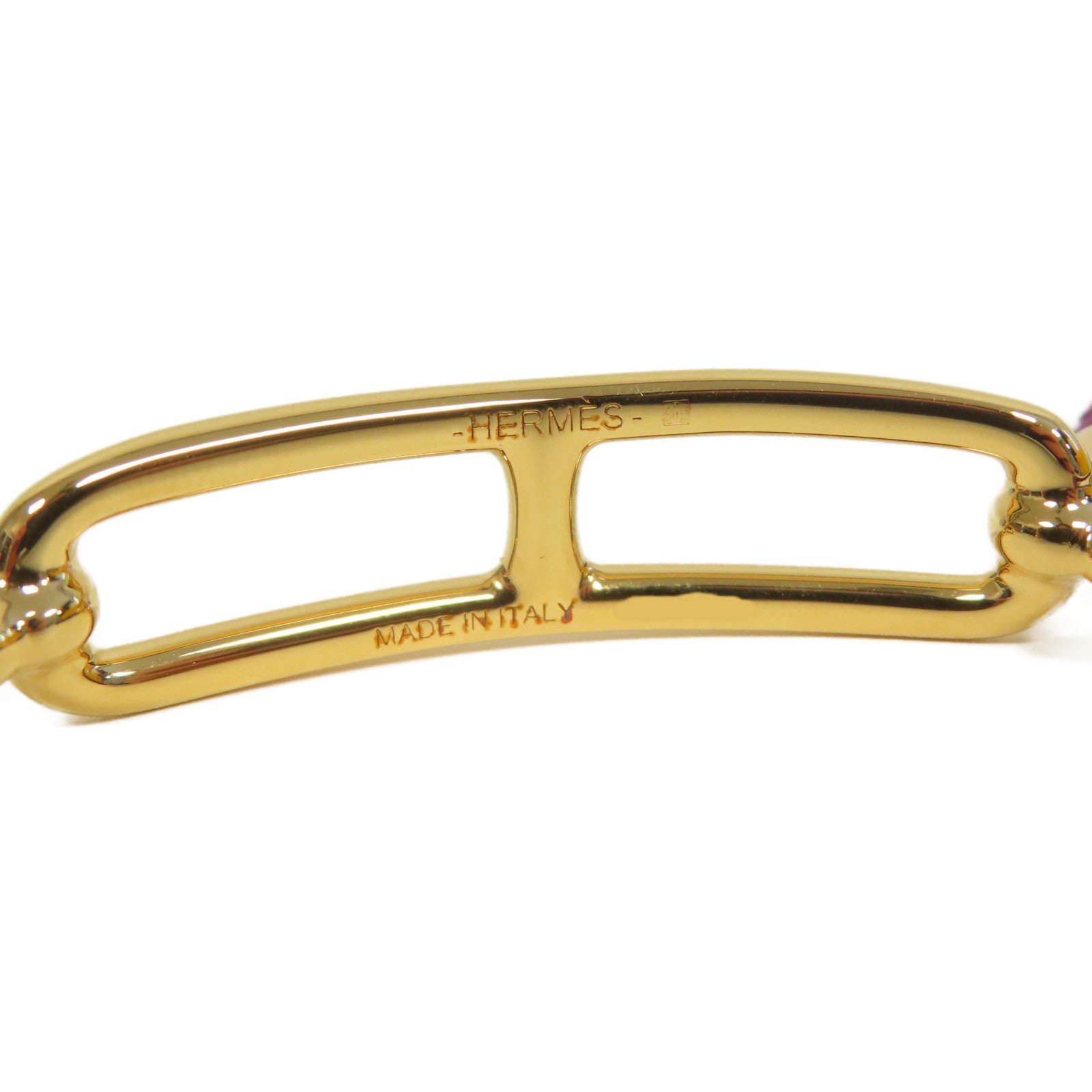HERMES Swift皮革Roulis double Tour Bracelet金扣手鐲海葵紫色
