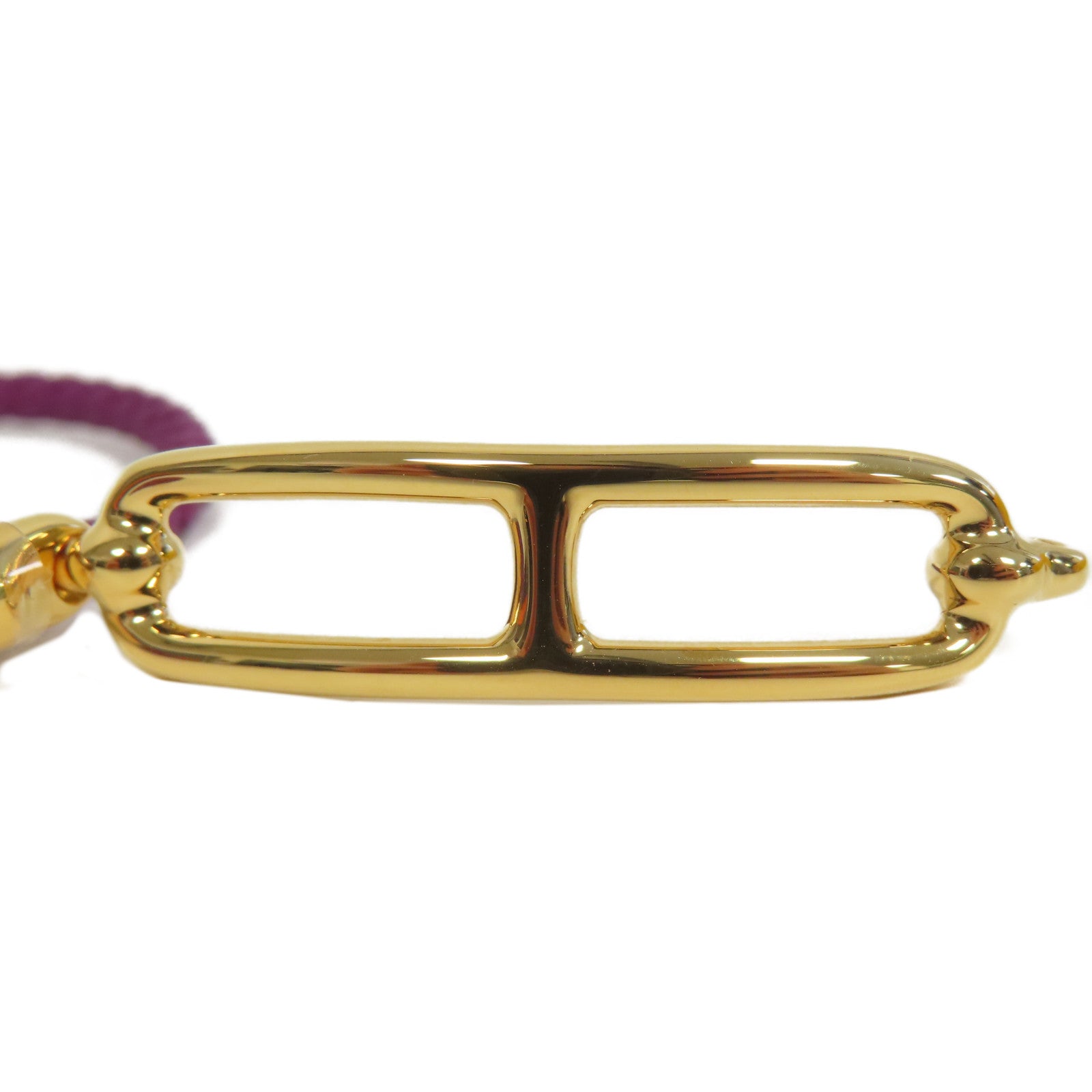 HERMES Swift皮革Roulis double Tour Bracelet金扣手鐲海葵紫色