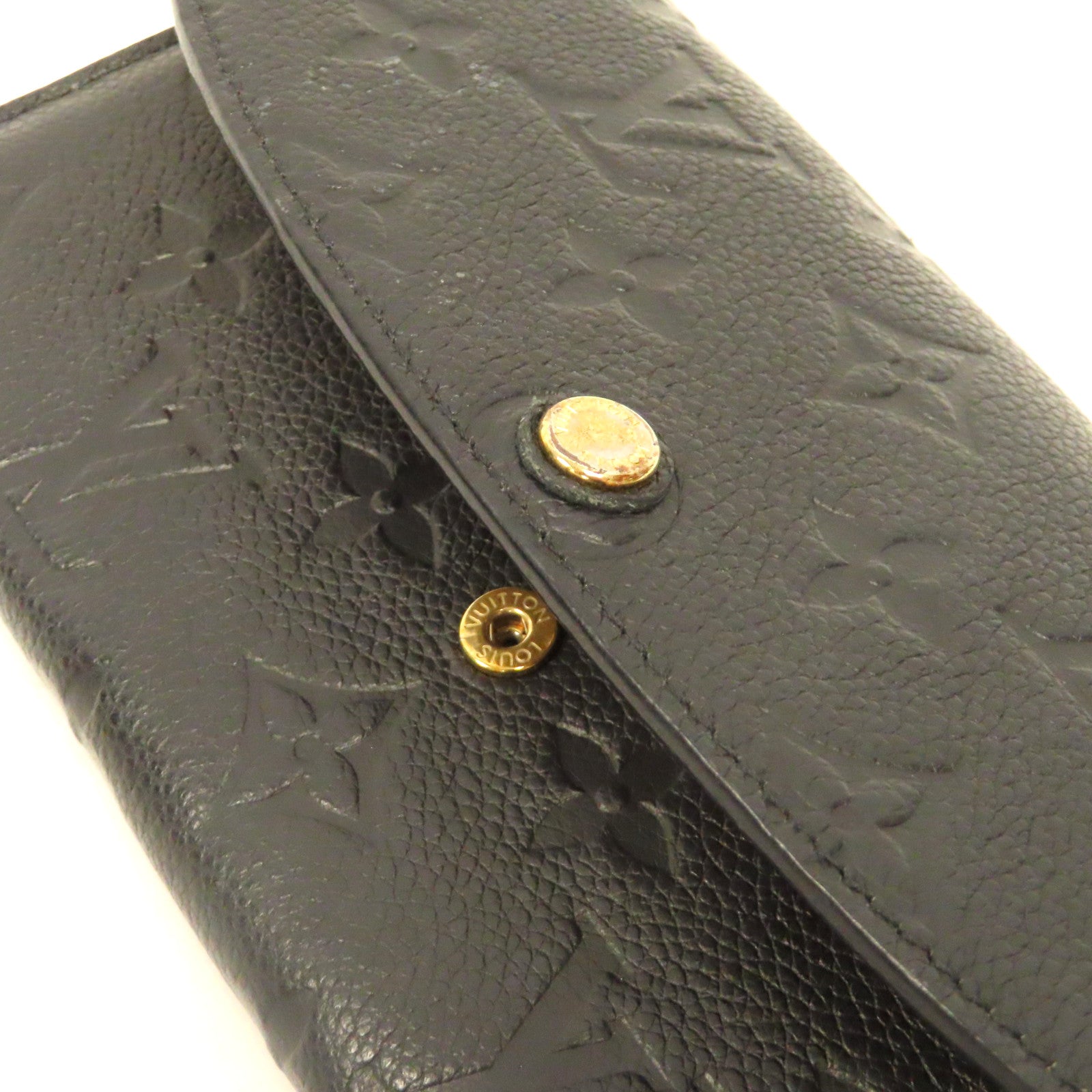 LOUIS VUITTON Monogram Empreinte Emilie Wallet金扣長錢包黑色